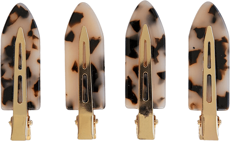 Hårspännen 4-pack, från ByBarb, i färgen Tortoise.