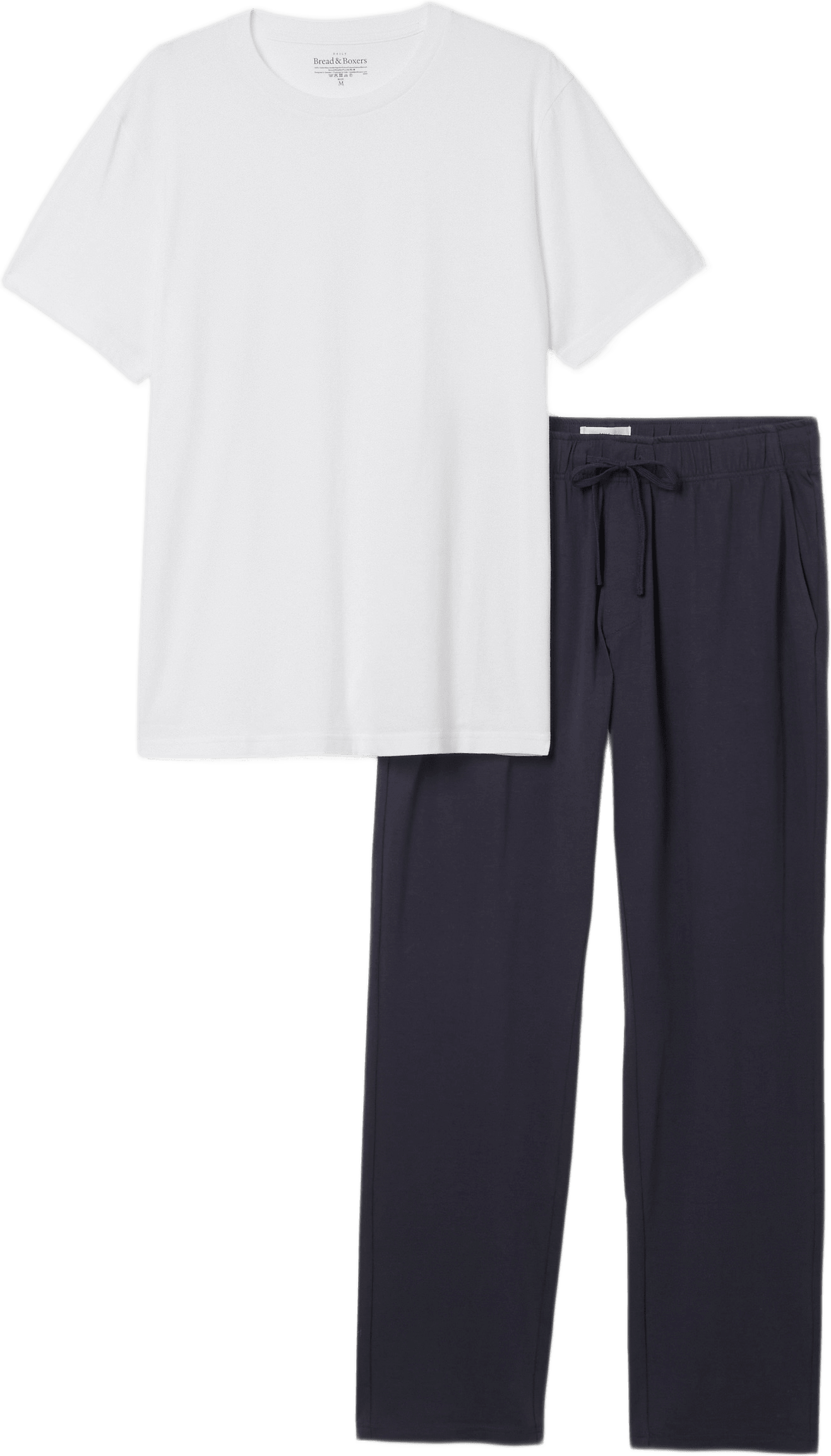 Pyjamas Pyjama Set, från Bread & Boxers, i färgen White + Dark Navy.
