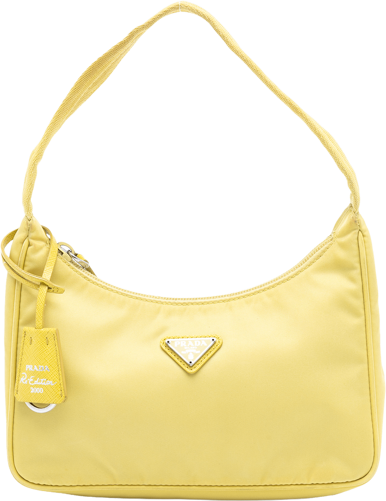 Prada Mini Tessuto Re Edition 2000 Shoulder Bag, från Luxclusif, i färgen yellow.