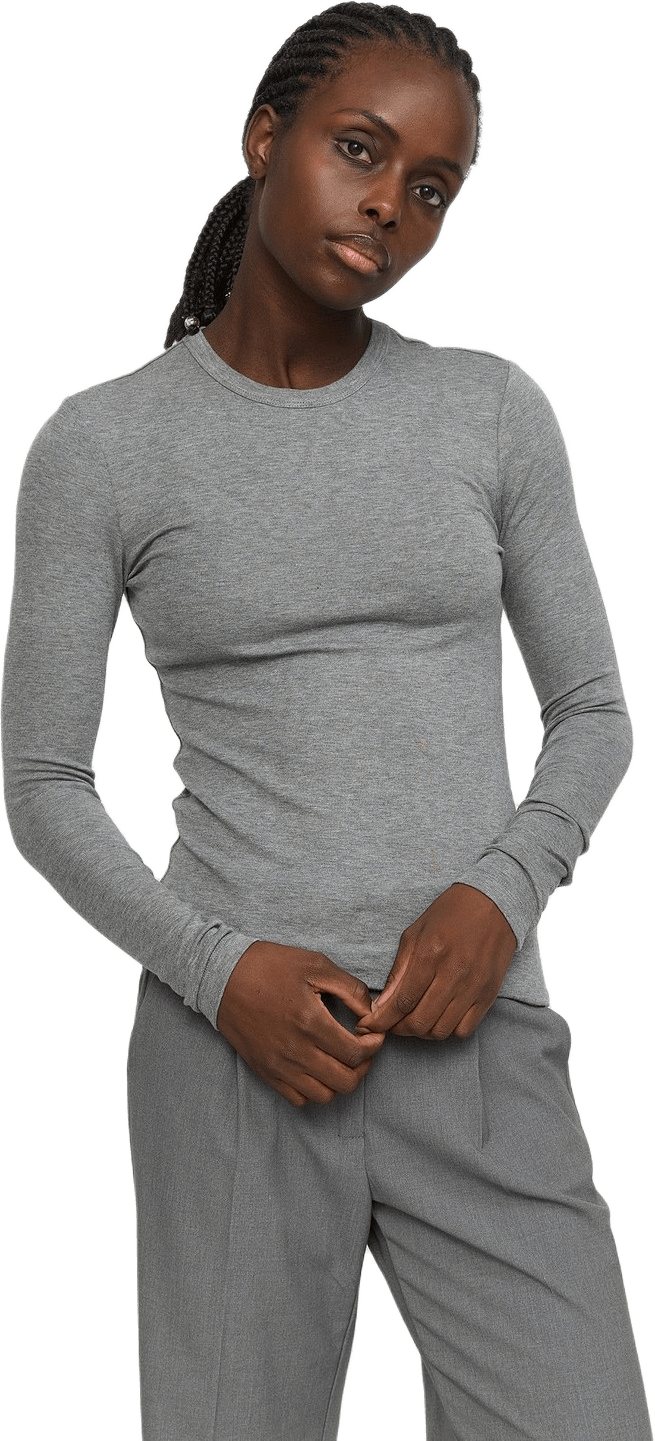 Srroman O-neck - Medium Grey Melange