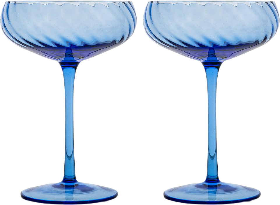 Champagnekupa Opacity, 2-pack, från Byon, i färgen Blå.