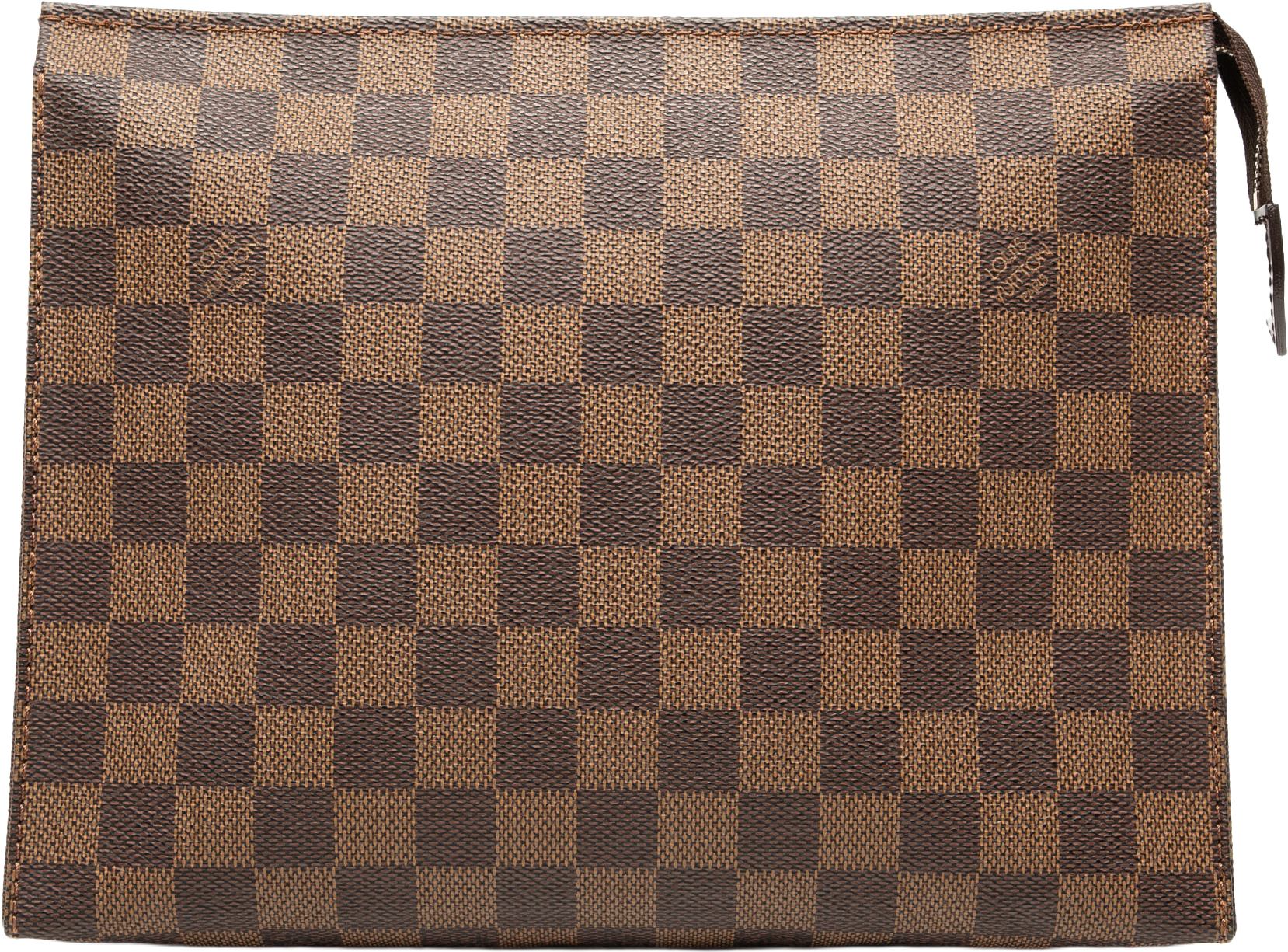 Louis Vuitton Damier Ebene Toiletry Pouch 26, från Luxclusif, i färgen brown.