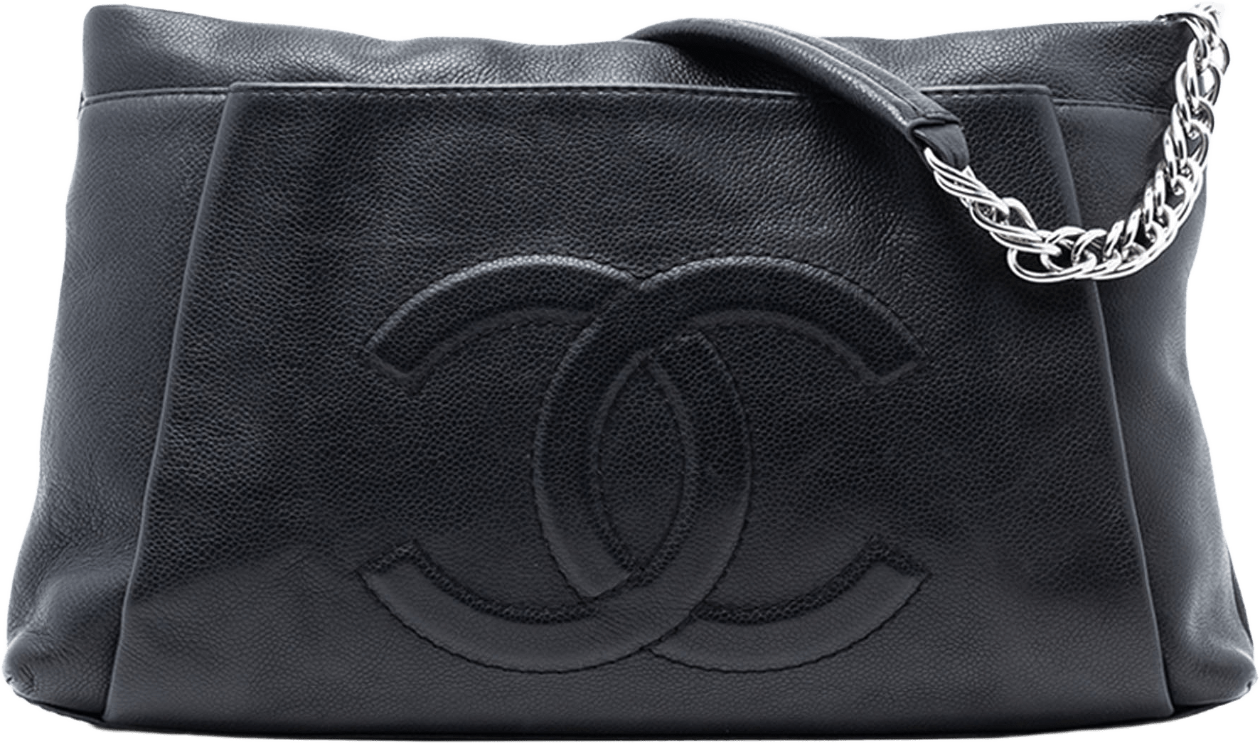 Chanel Cc Caviar Tuck Tote, från Luxclusif, i färgen black.