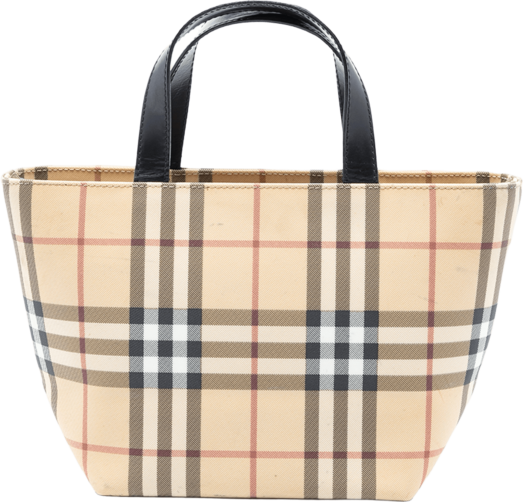 Burberry Mini House Check Canvas Tote, från Luxclusif, i färgen beige.