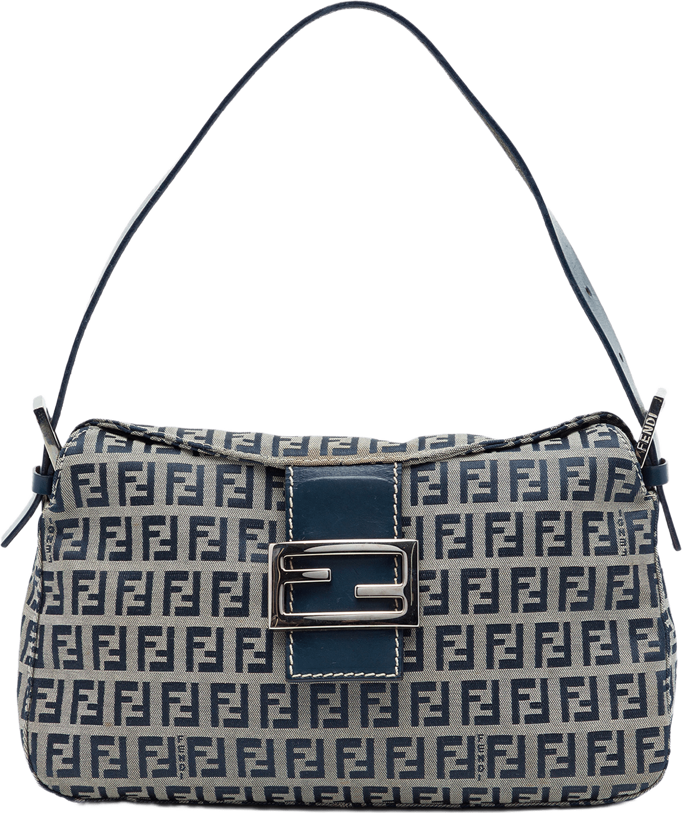 Fendi Zucchino Double Flap Slhoulder Bag, från Luxclusif, i färgen grå.