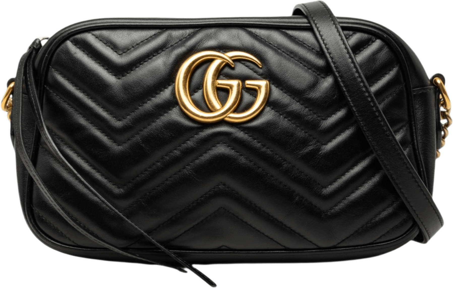 Gucci Small Gg Marmont Matelasse Calfskin Crossbody, från Luxclusif, i färgen svart.