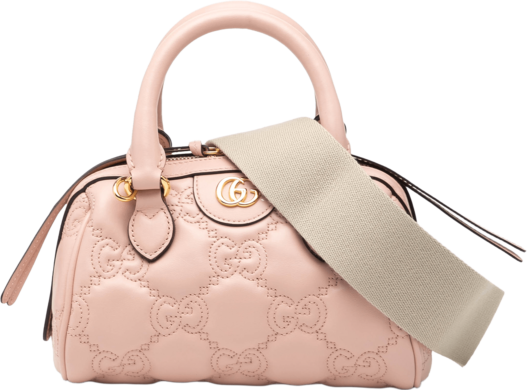 Gucci Mini Gg Marmont Matelasse Leather Satchel, från Luxclusif, i färgen pink.