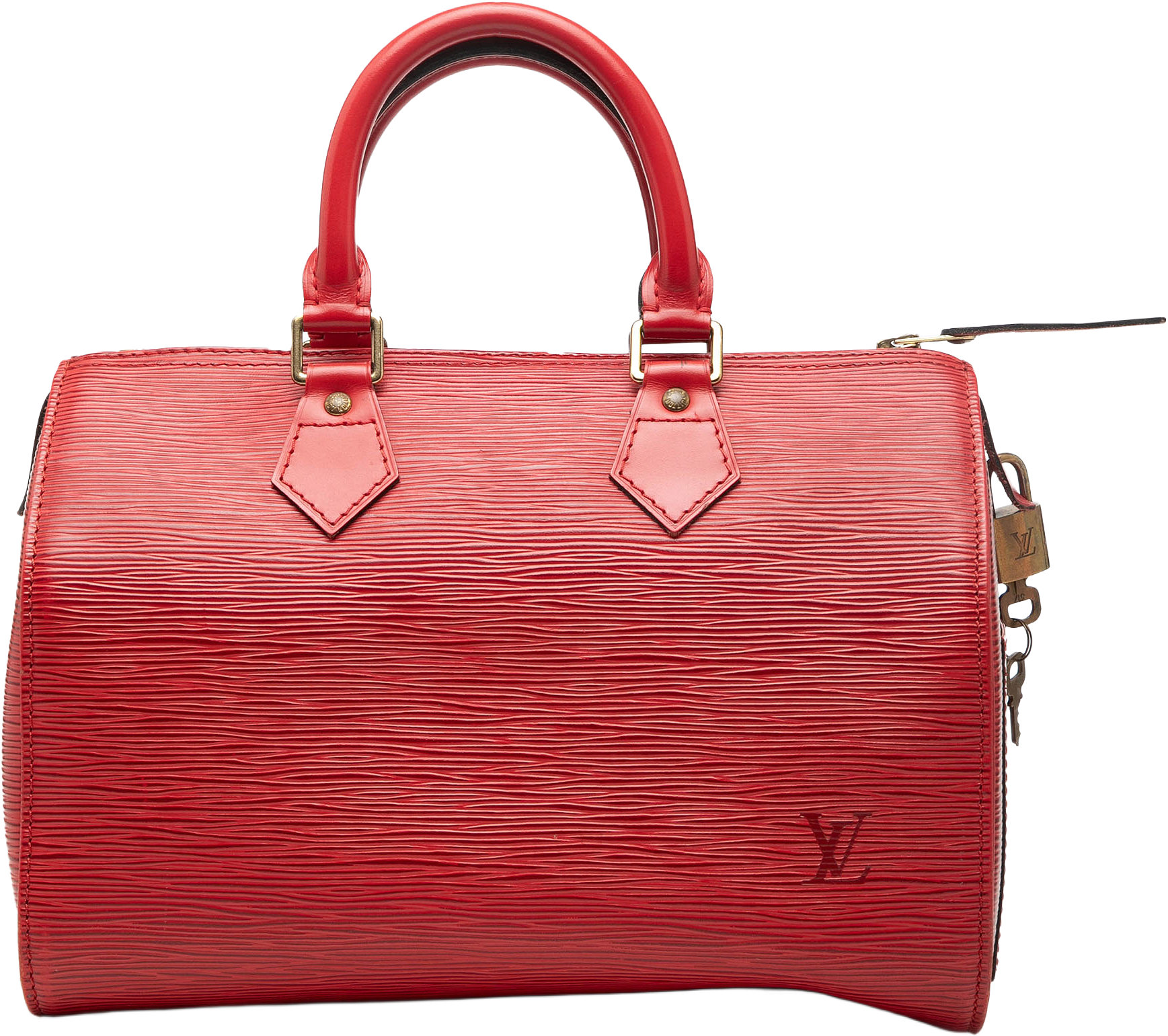 Louis Vuitton Epi Speedy 25, från Luxclusif, i färgen red.