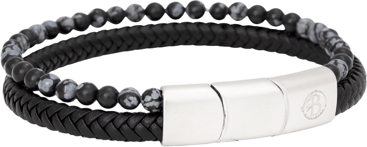 Linton Läderarmband, från by BILLGREN, i färgen black/grey.
