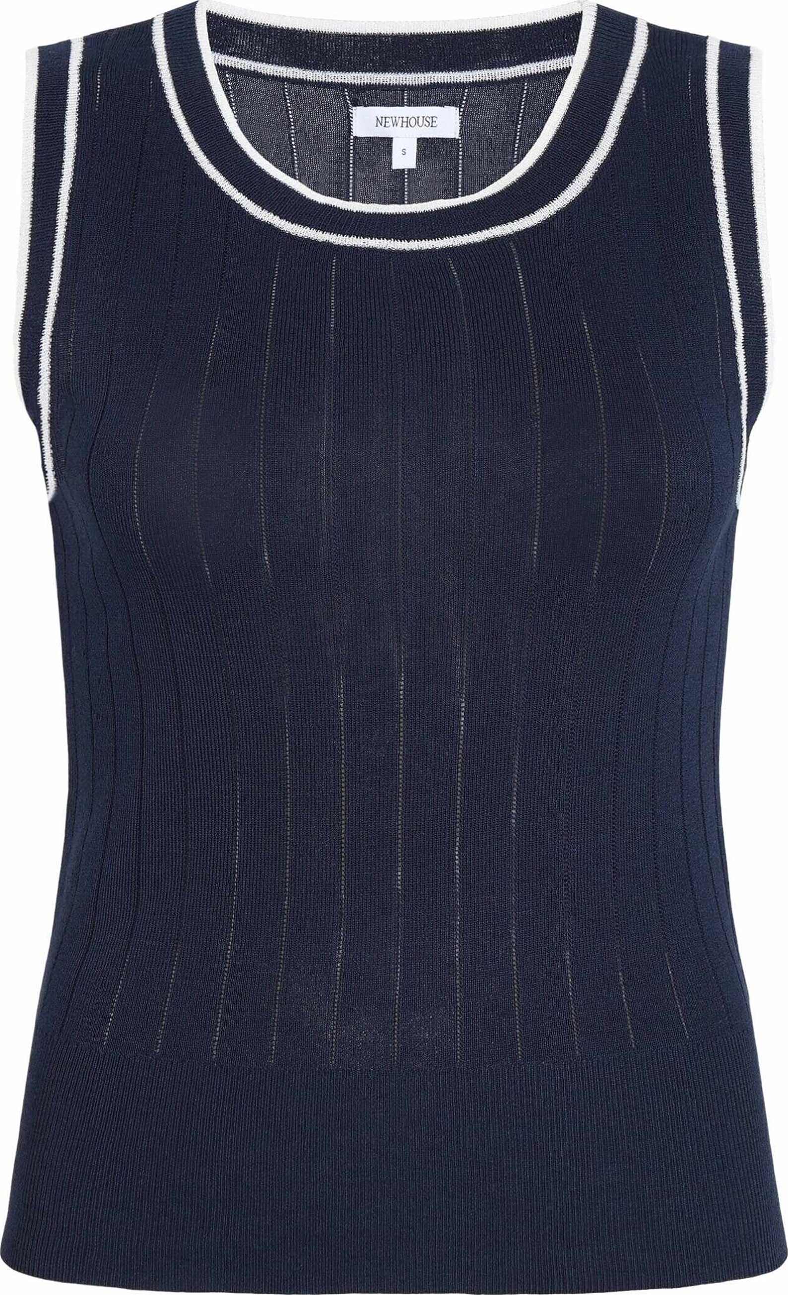 Charlie Knitted Top, från Newhouse, i färgen marinblå.