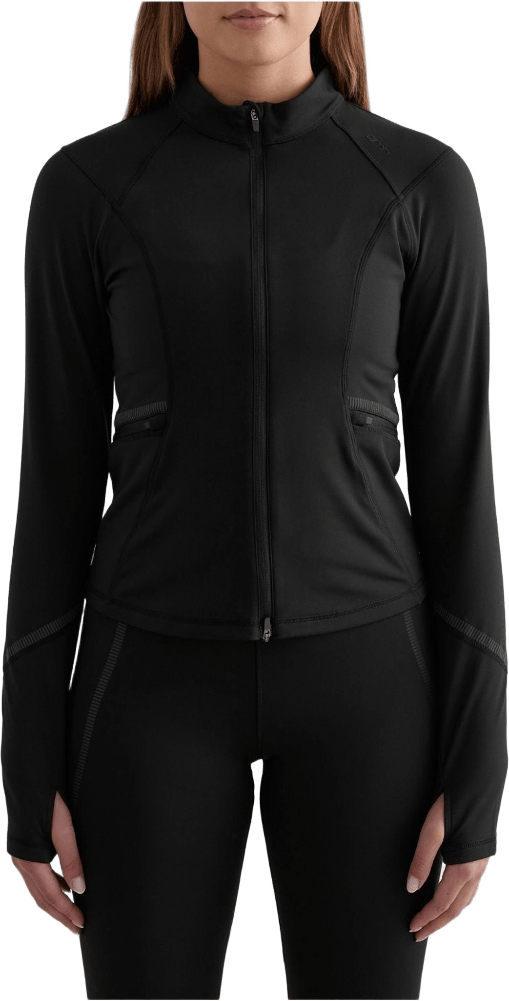 Reflective Warming Zip Jacket, från aim'n, i färgen black.