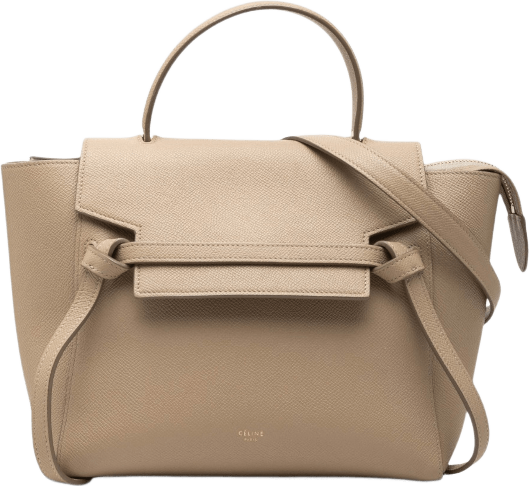 Celine Micro Grained Calfskin Belt Bag, från Luxclusif, i färgen beige.