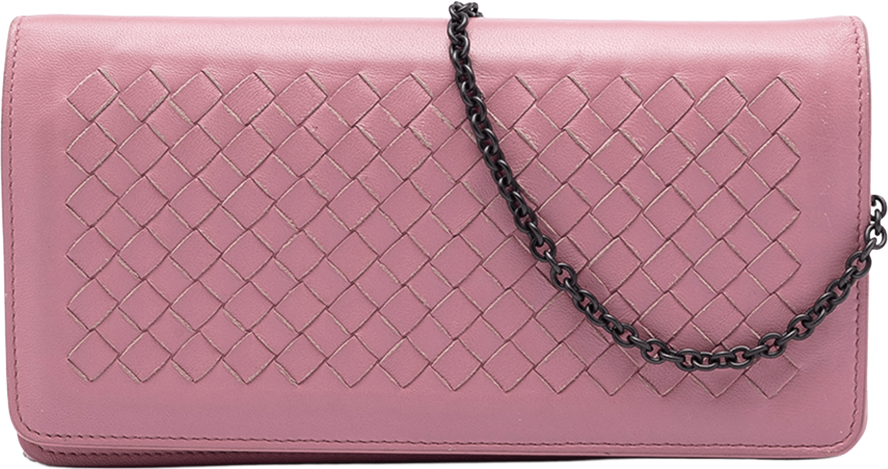 Bottega Veneta Nappa Intrecciato Continental Wallet On Chain, från Luxclusif, i färgen pink.