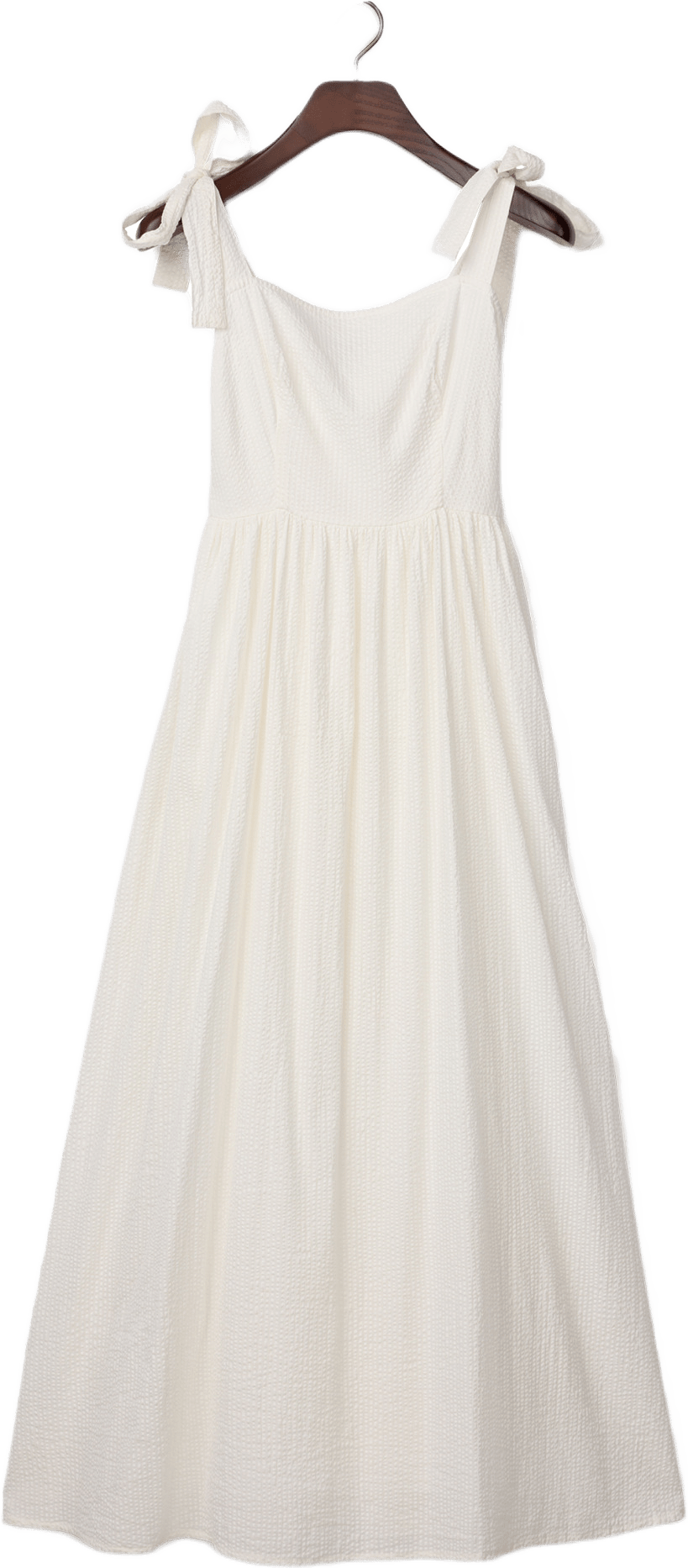Bow-strap Seersucker Summer Dress