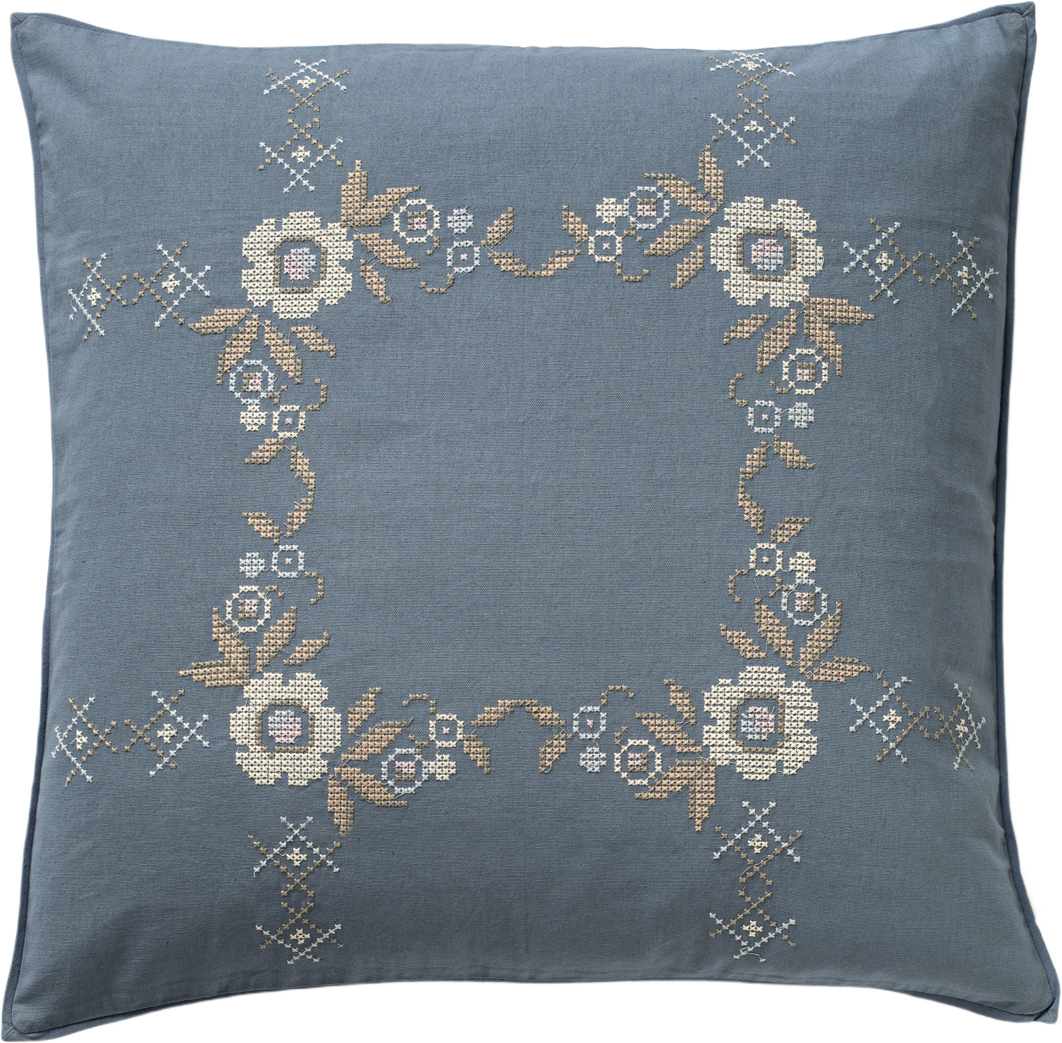 Malvina Kuddfodral, från Fridhem Interior, i färgen duvblå/multi.