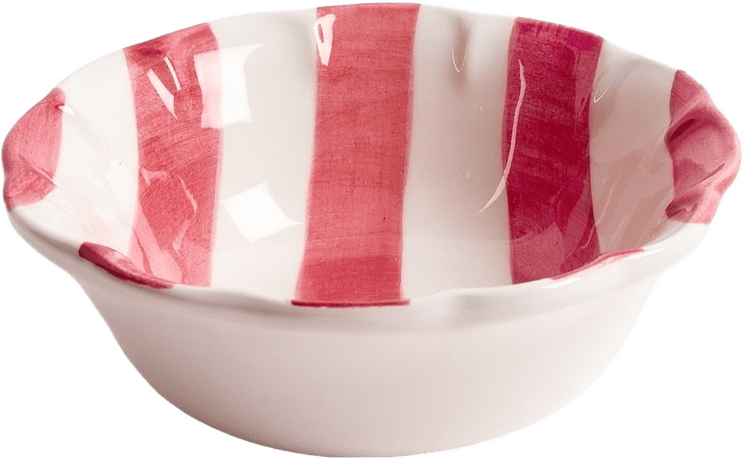Stripe Liten Skål - 15 Cm, från Pick A Poppy, i färgen red.
