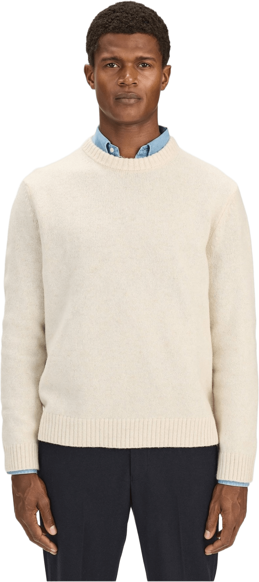 Wool Crew Neck Sweater (jeff), från John Henric, i färgen beige.