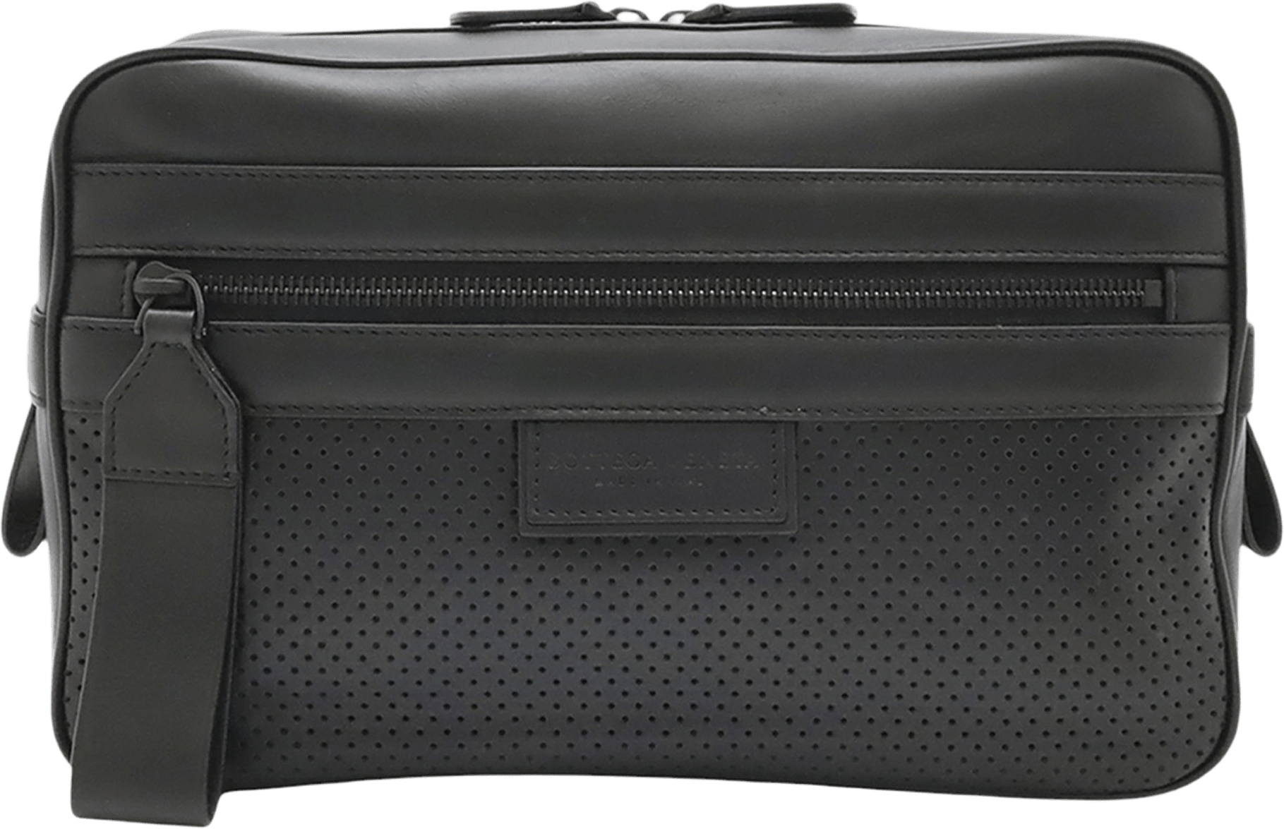 Bottega Veneta Perforated Calfskin Leggero Belt Bag, från Luxclusif, i färgen svart.