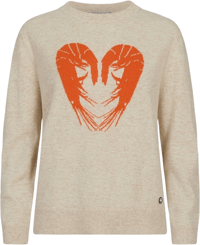 Pamela Stickad Räkhjärta, från emmamalena, i färgen beige.