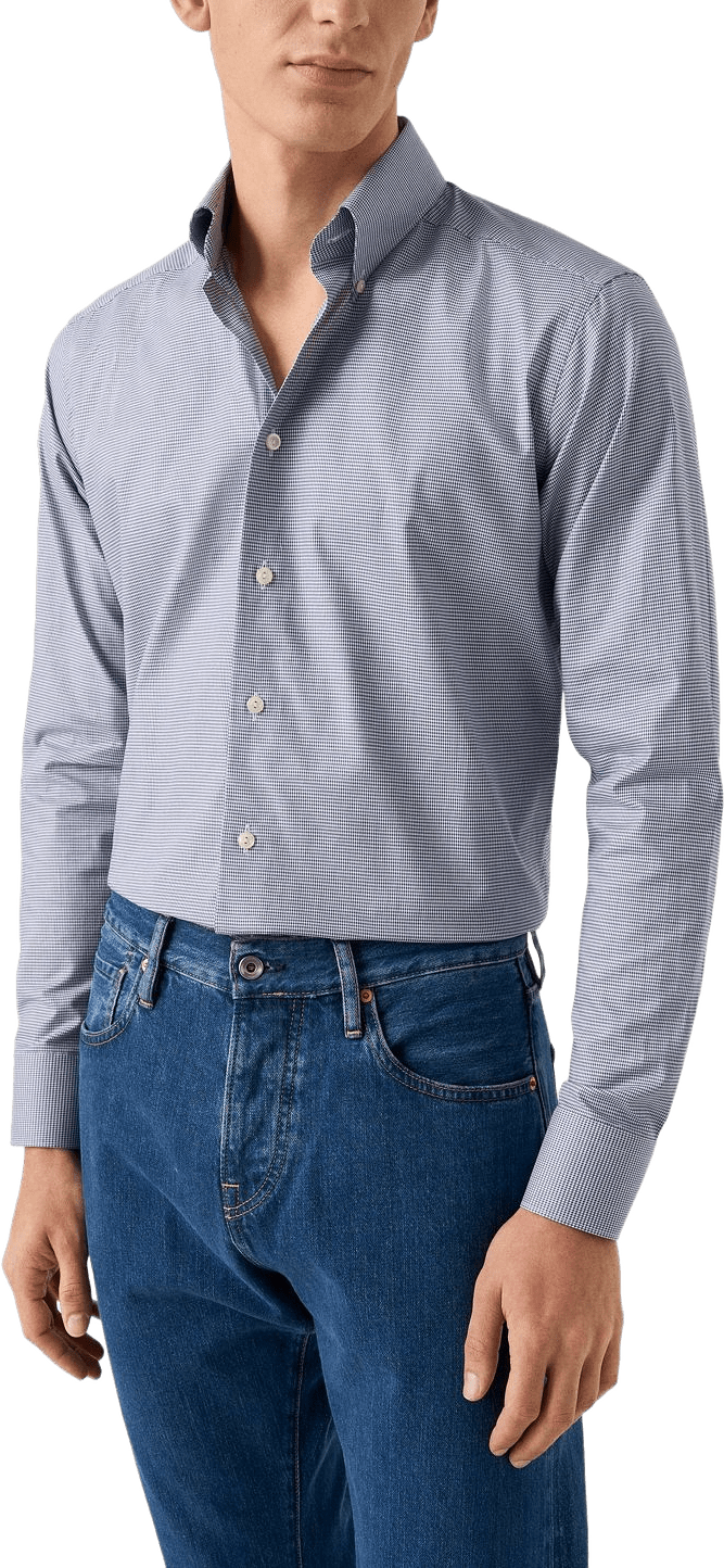 Rutig Skjorta I Signature Oxford Slim Fit