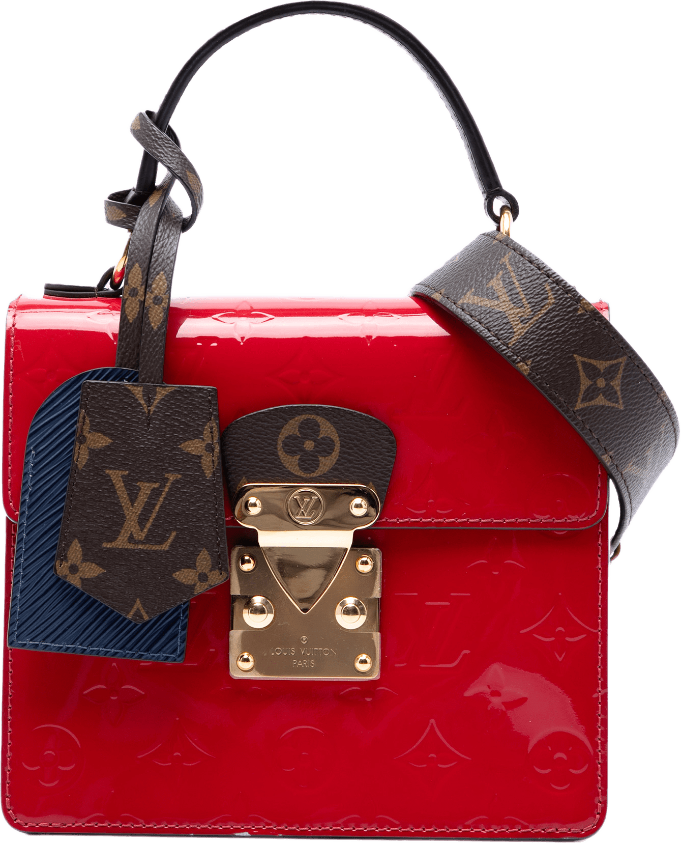 Louis Vuitton Monogram Vernis Spring Street, från Luxclusif, i färgen röd.