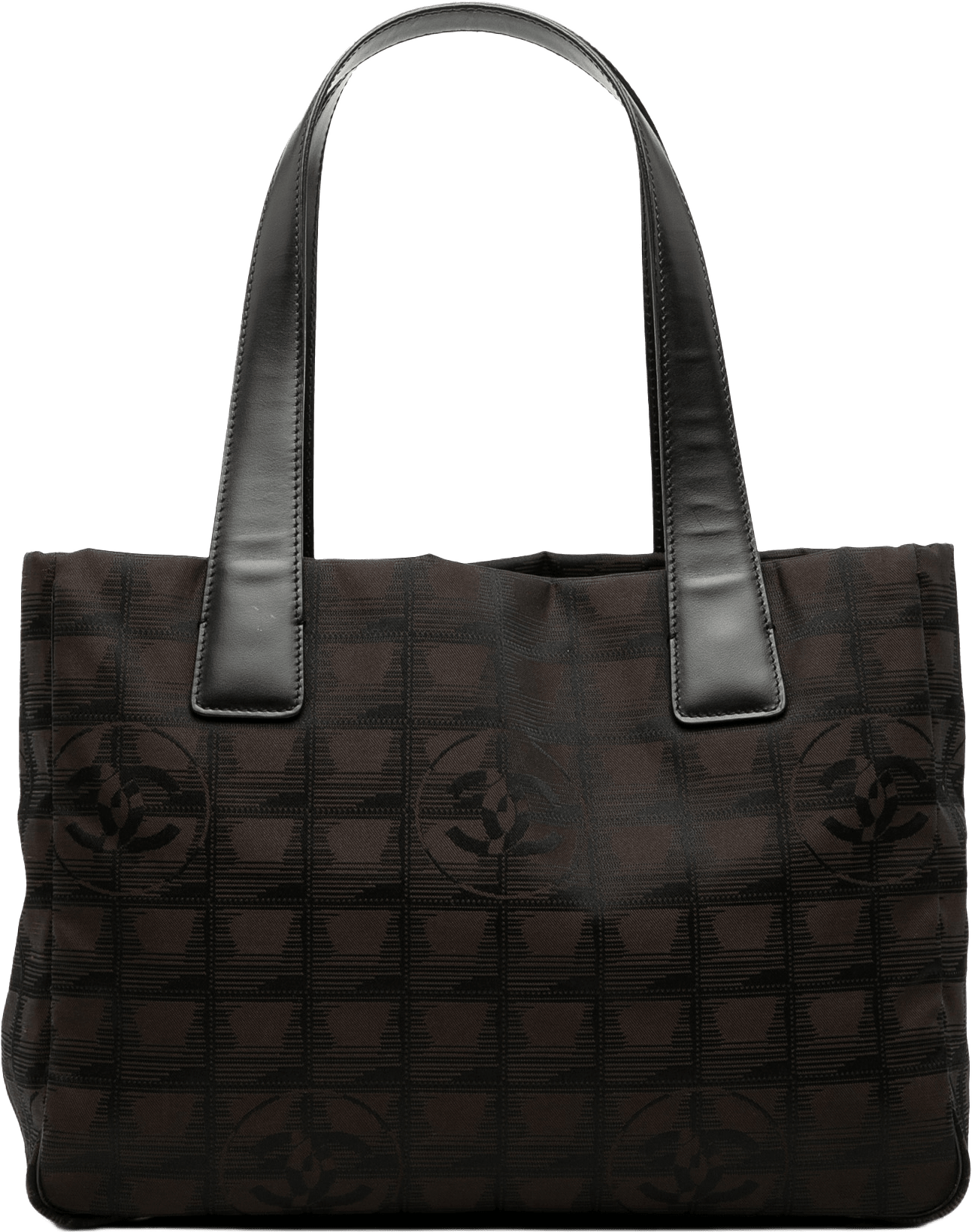 Chanel New Travel Line Nylon Tote, från Luxclusif, i färgen dark brown.