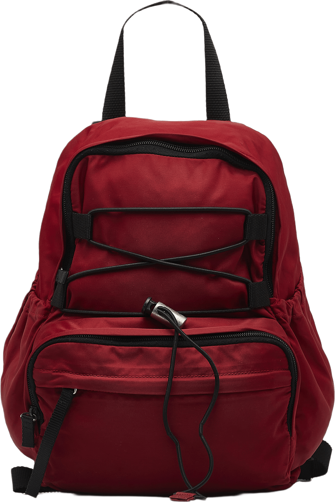 Prada Tessuto Backpack, från Luxclusif, i färgen red.