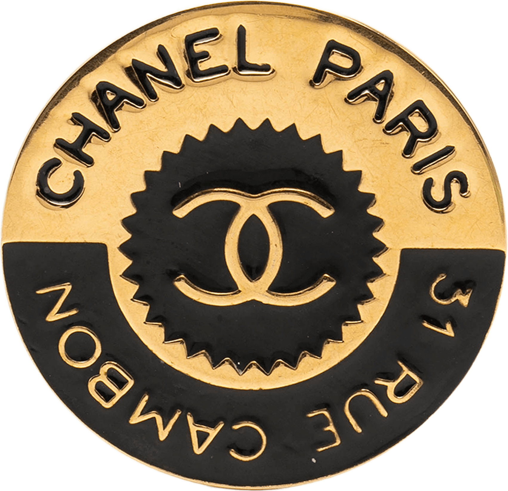 Chanel Cc Gold Plated Enamel 31 Rue Cambon Brooch, från Luxclusif, i färgen gold.