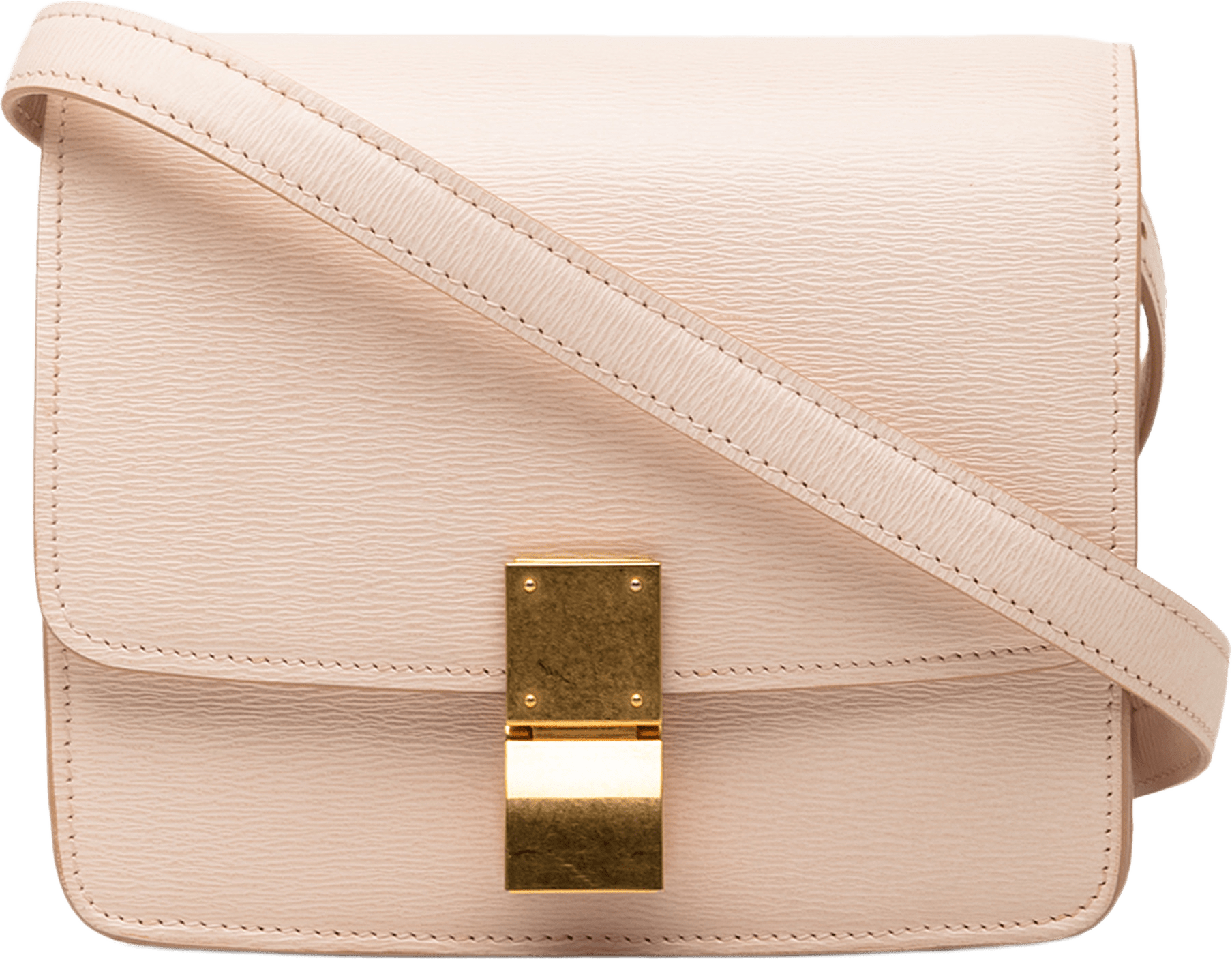 Celine Small Calfskin Classic Box, från Luxclusif, i färgen light beige.