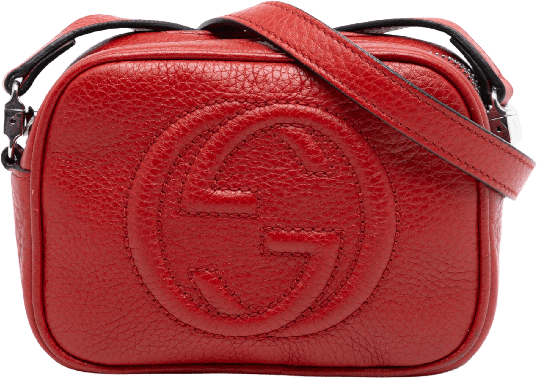 Gucci Kids Mini Leather Soho Disco Crossbody, från Luxclusif, i färgen red.