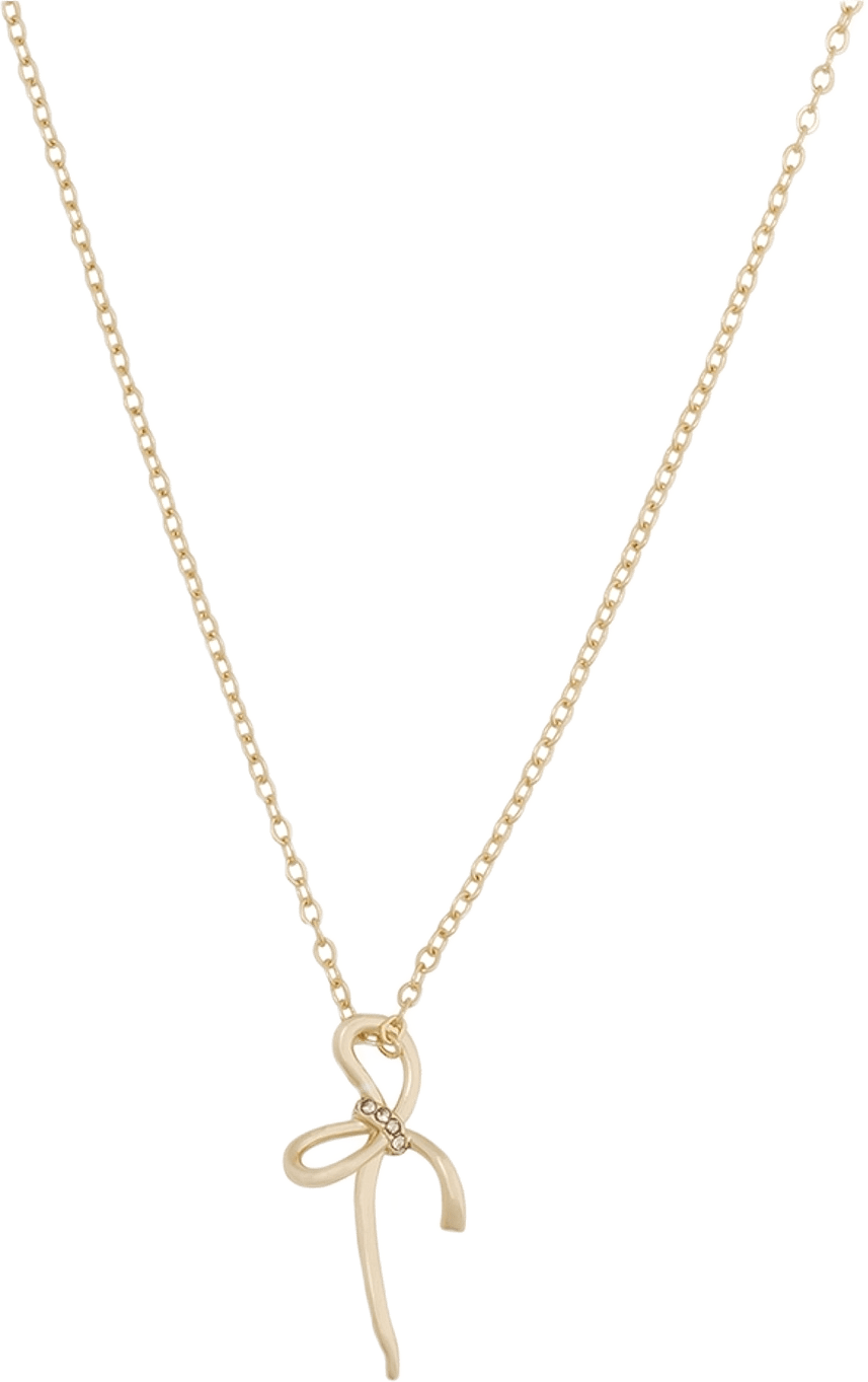 Ribbon Small Pendant Neck 42, från SNÖ of Sweden, i färgen g/clear.