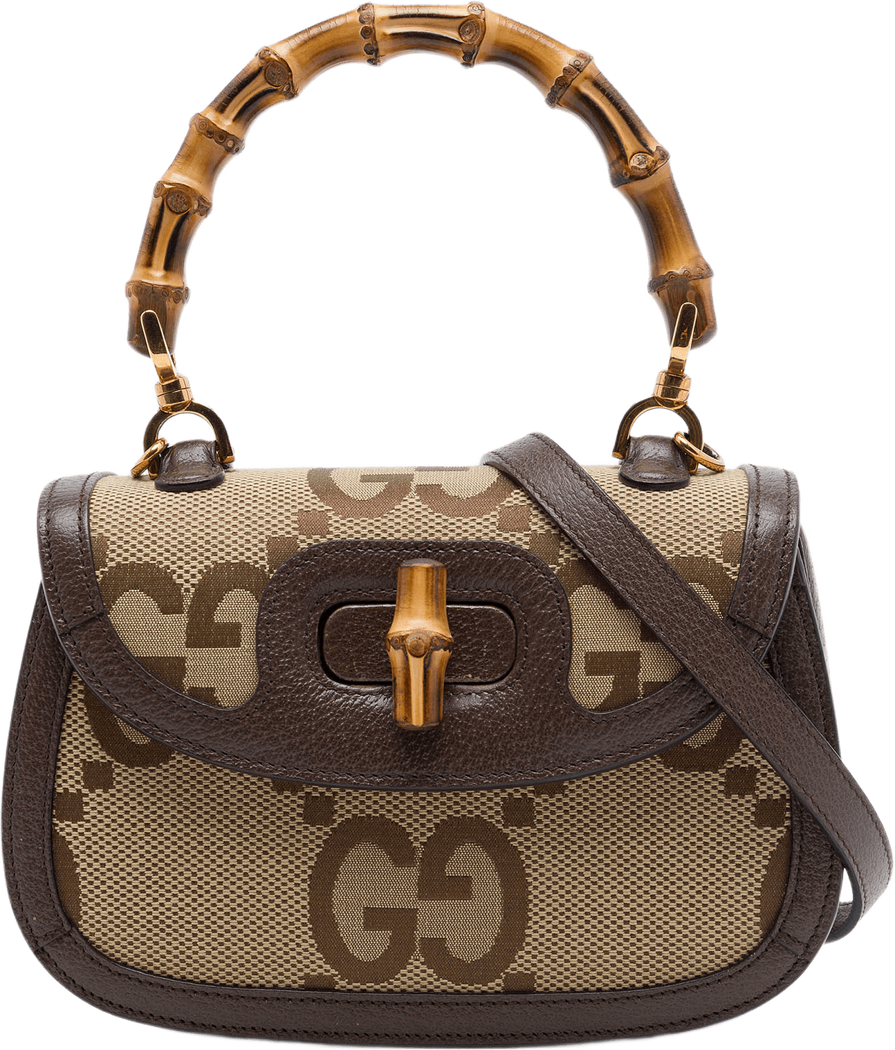 Gucci Small Calfskin Lovelight Bamboo Top Handle Bag, från Luxclusif, i färgen beige.