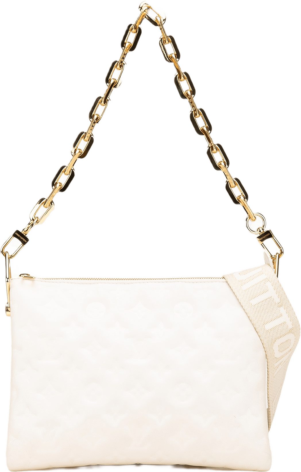 Louis Vuitton Monogram Coussin Pm, från Luxclusif, i färgen white.