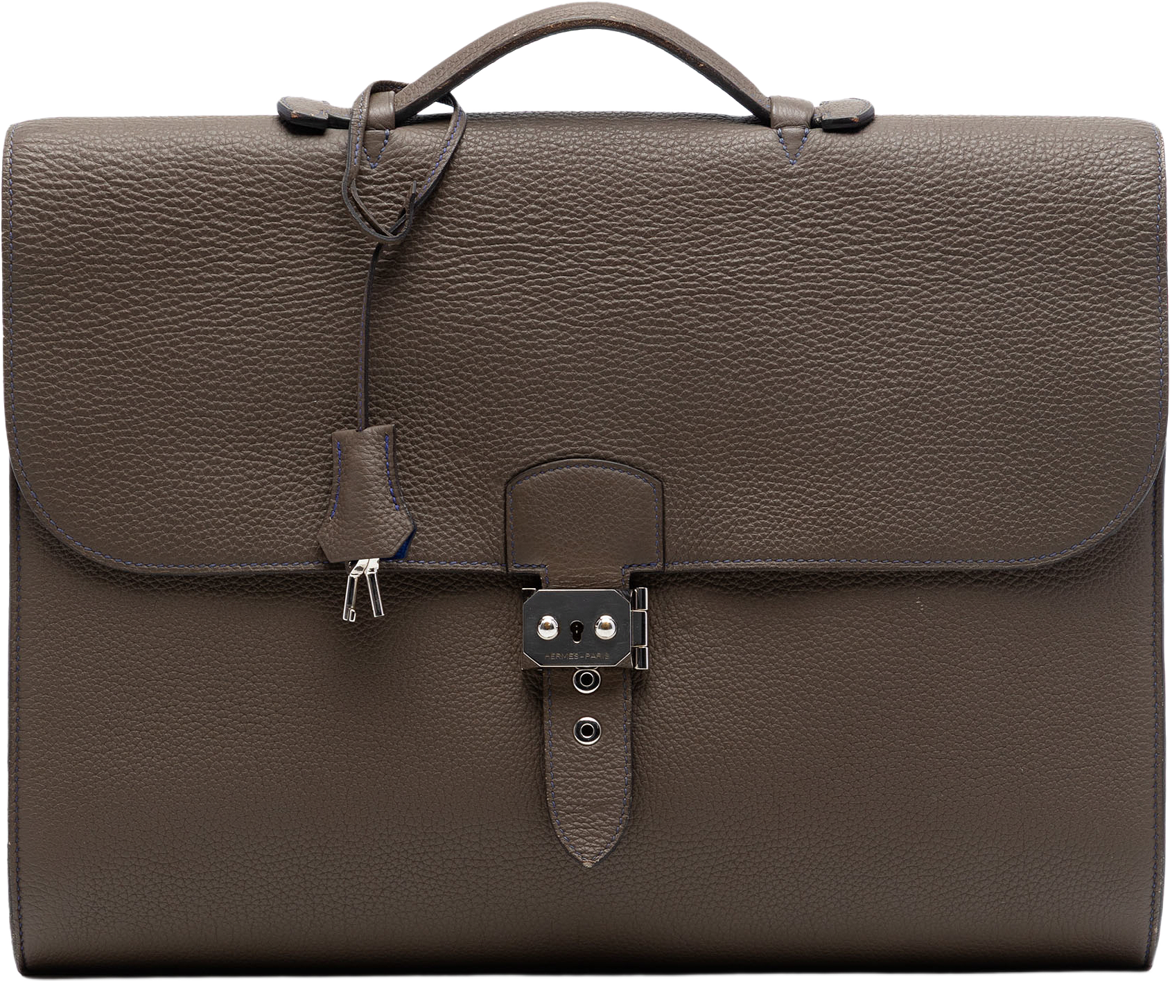 Hermès Togo Verso Sac A Depeches 38, från Luxclusif, i färgen dark brown.