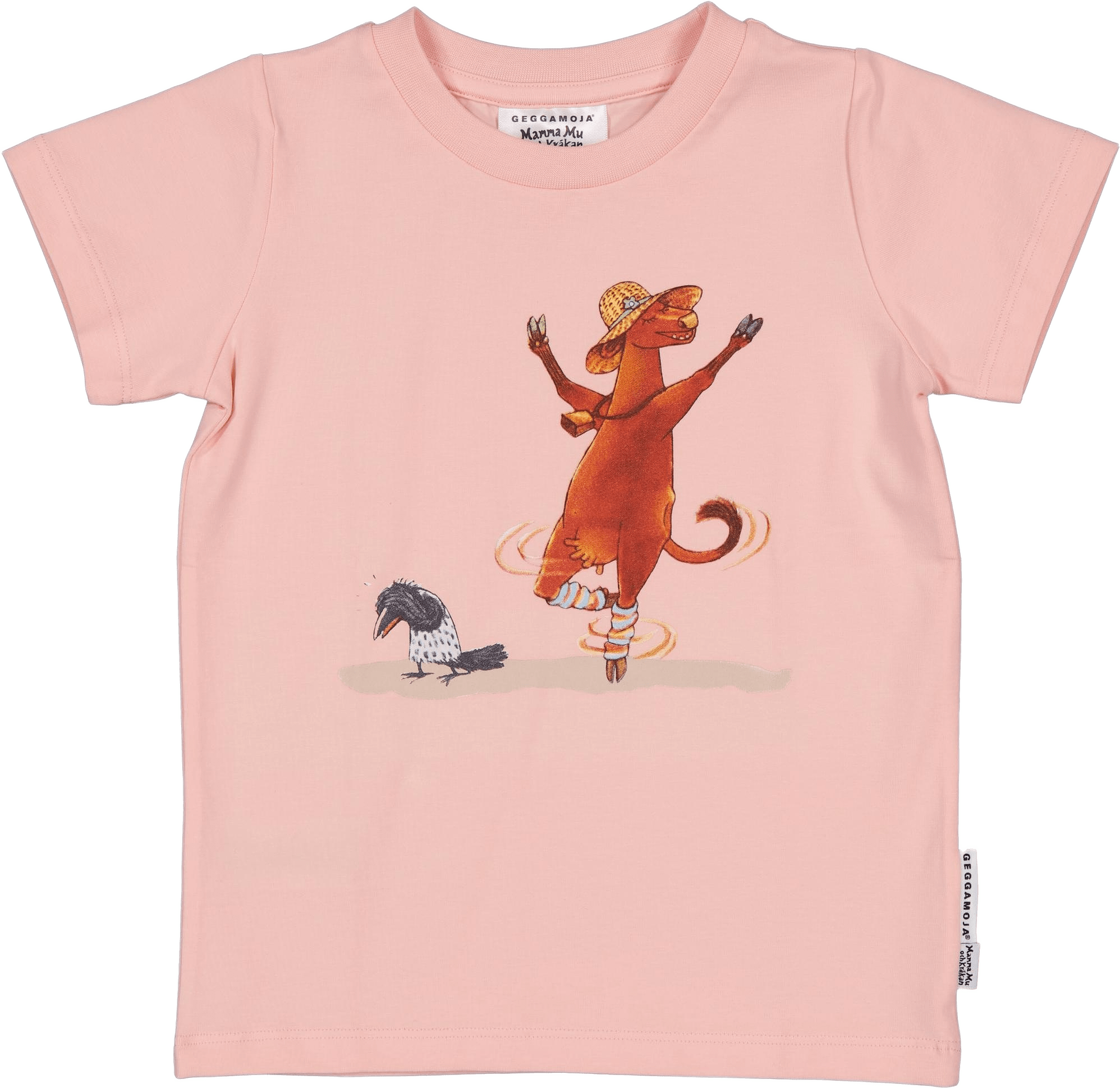 Mamma Mu Och Kråkan T-shirt, från Geggamoja, i färgen rosa.
