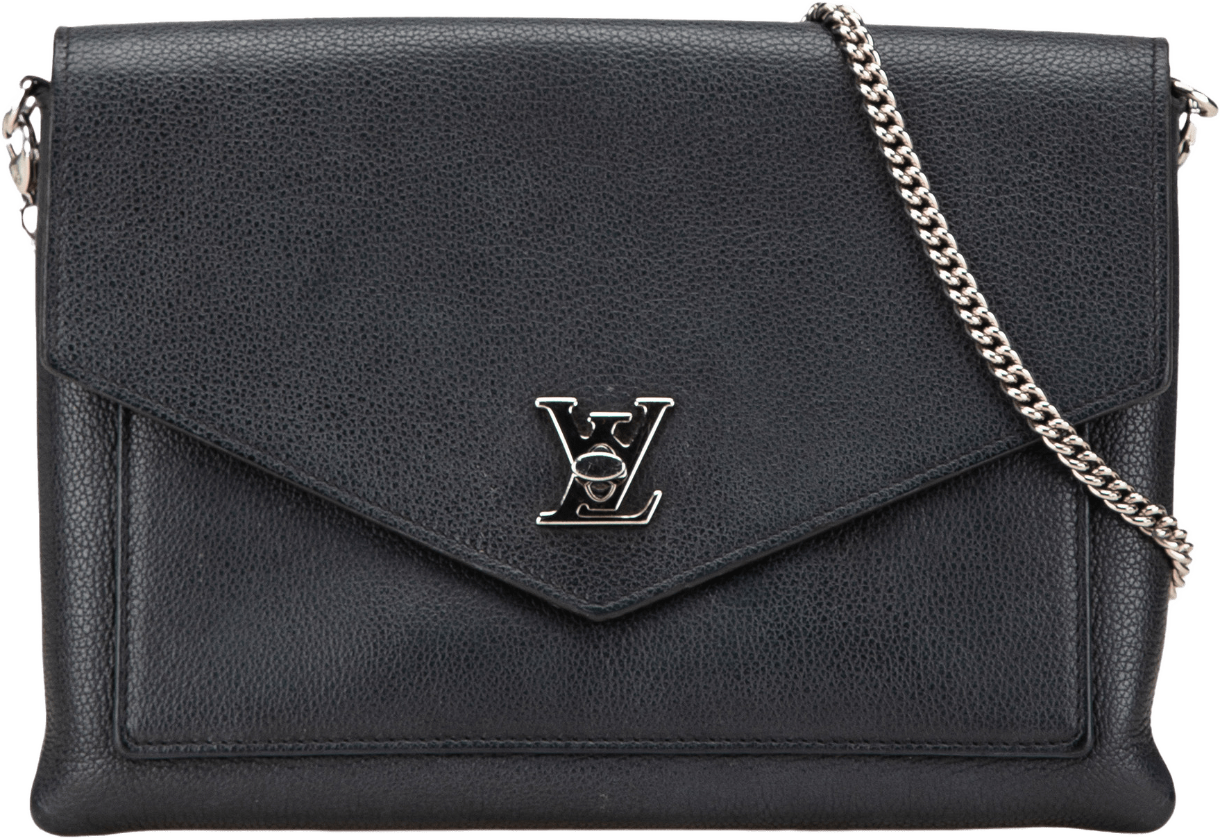Louis Vuitton Mylockme Chain Pochette, från Luxclusif, i färgen black.