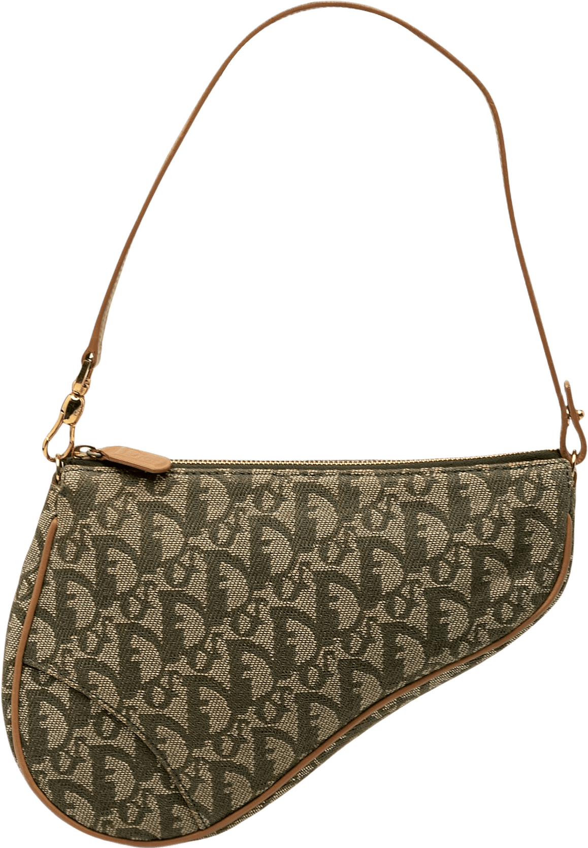 Dior Mini Diorissimo Canvas Saddle Pochette, från Luxclusif, i färgen green.