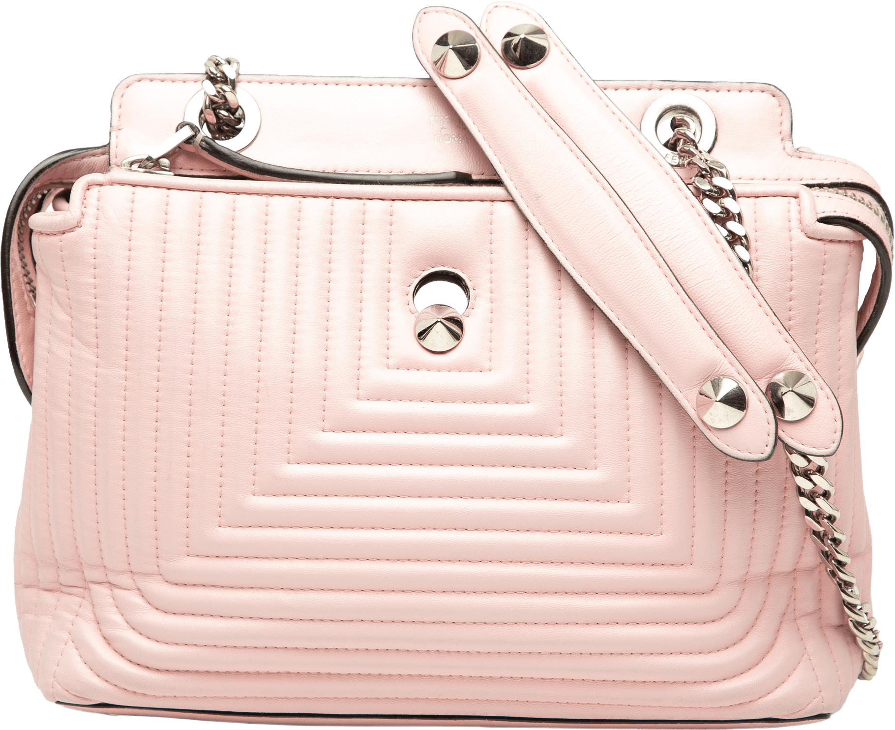 Fendi Small Lambskin Dotcom Click Shoulder Bag, från Luxclusif, i färgen pink.