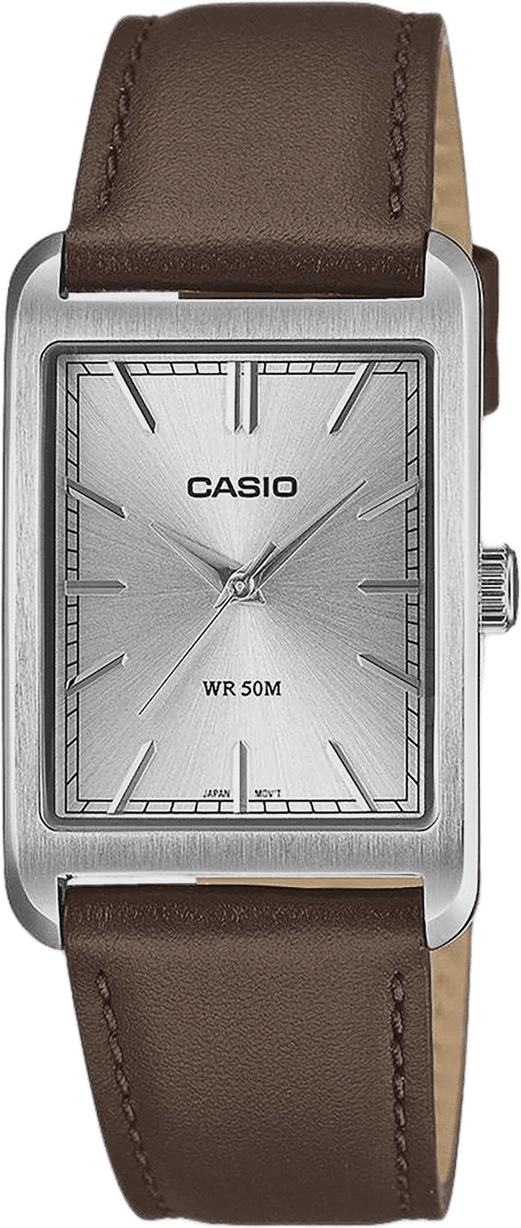 Casio Timeless Herr Silver/stl, Lderband - Mtp-b215l-7aver, från Casio, i färgen 1.
