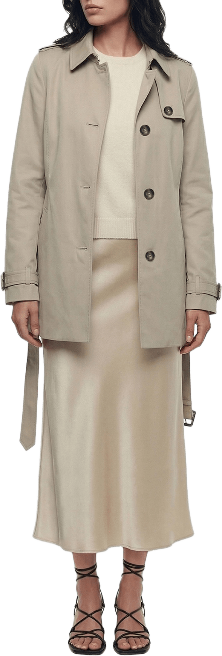Isabelle Coat, från ROCKANDBLUE, i färgen beige.