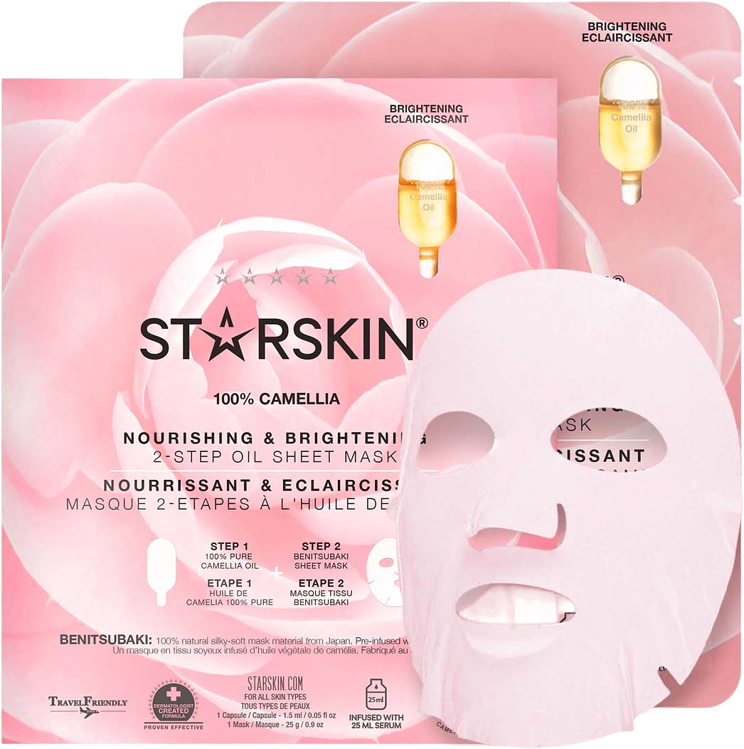 CAMELLIA NOURISHING & BRIGHTENING 2-step oil sheet mask, från Starskin.