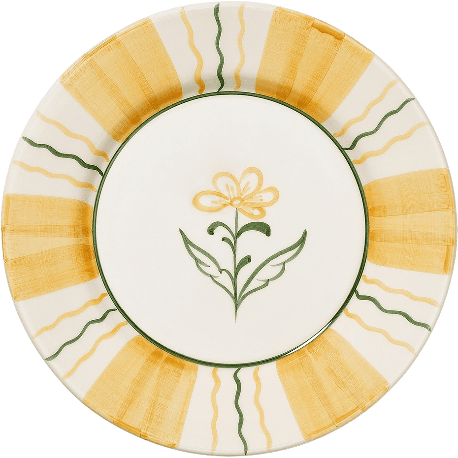 Flora Tallrik - 28 Cm, från Pick A Poppy, i färgen ochre.