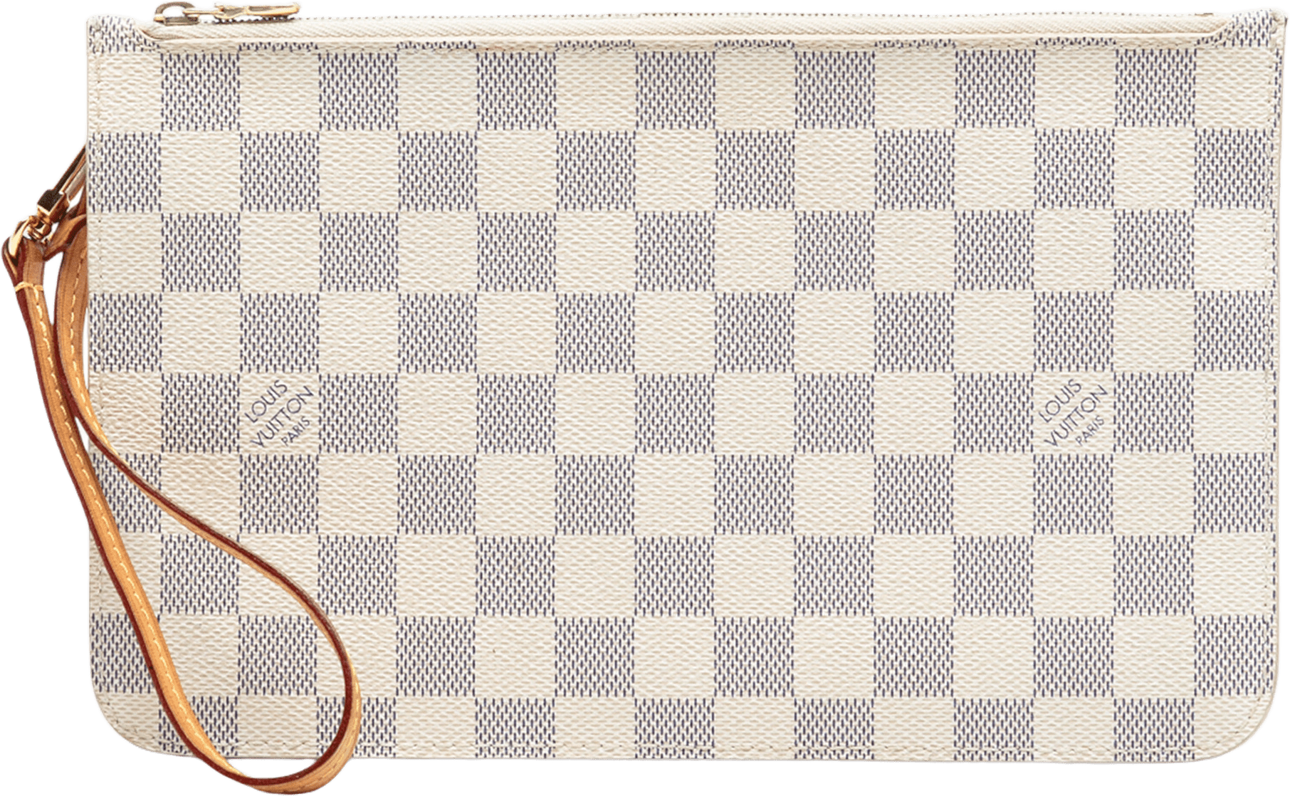 Louis Vuitton Damier Azur Neverfull Mm Pouch, från Luxclusif, i färgen white.
