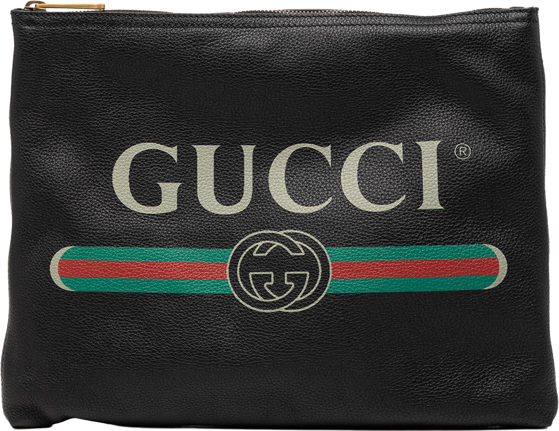 Gucci Medium Leather Logo Portfolio Clutch, från Luxclusif, i färgen black.