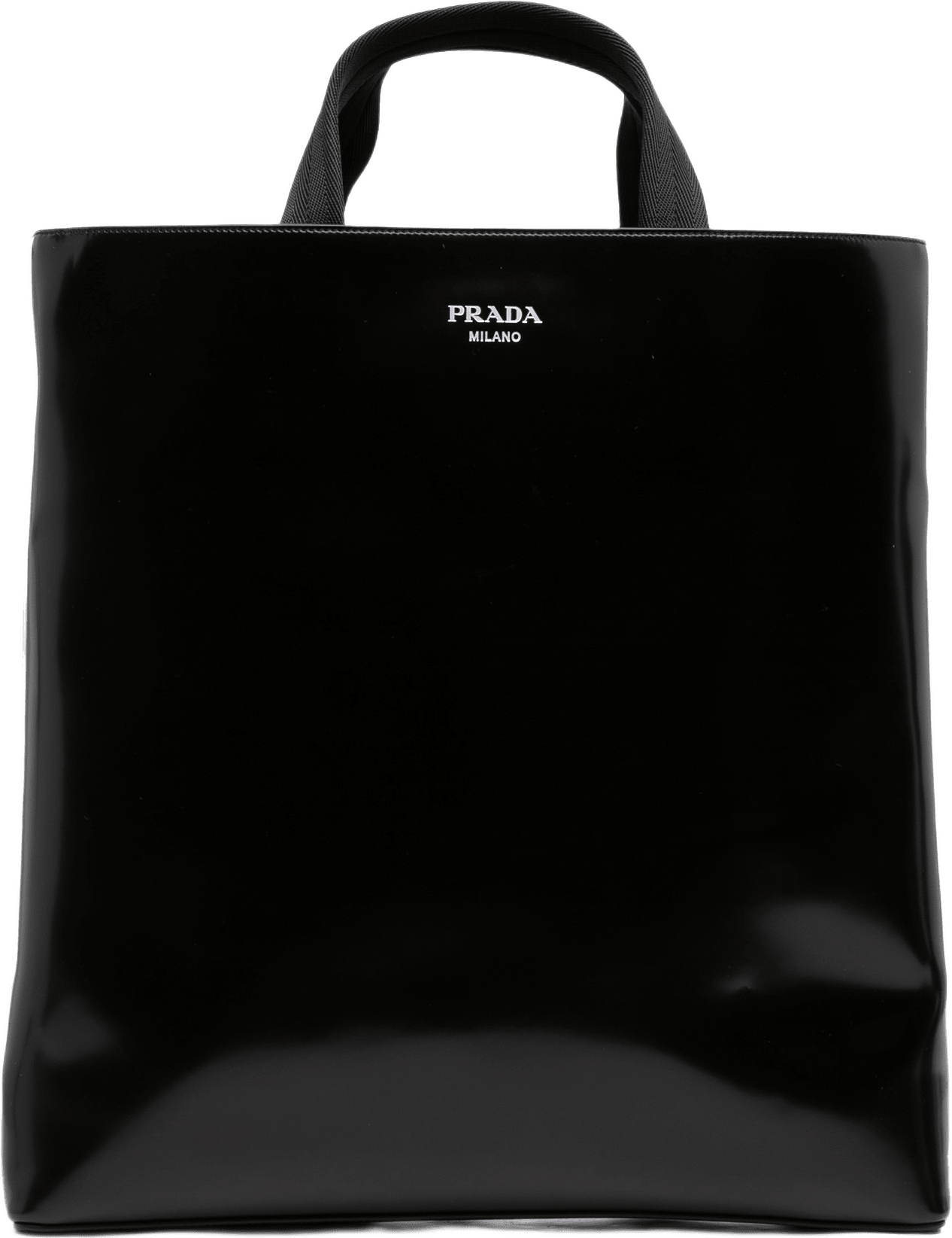 Prada Spazzolato Leather Tote, från Luxclusif, i färgen svart.