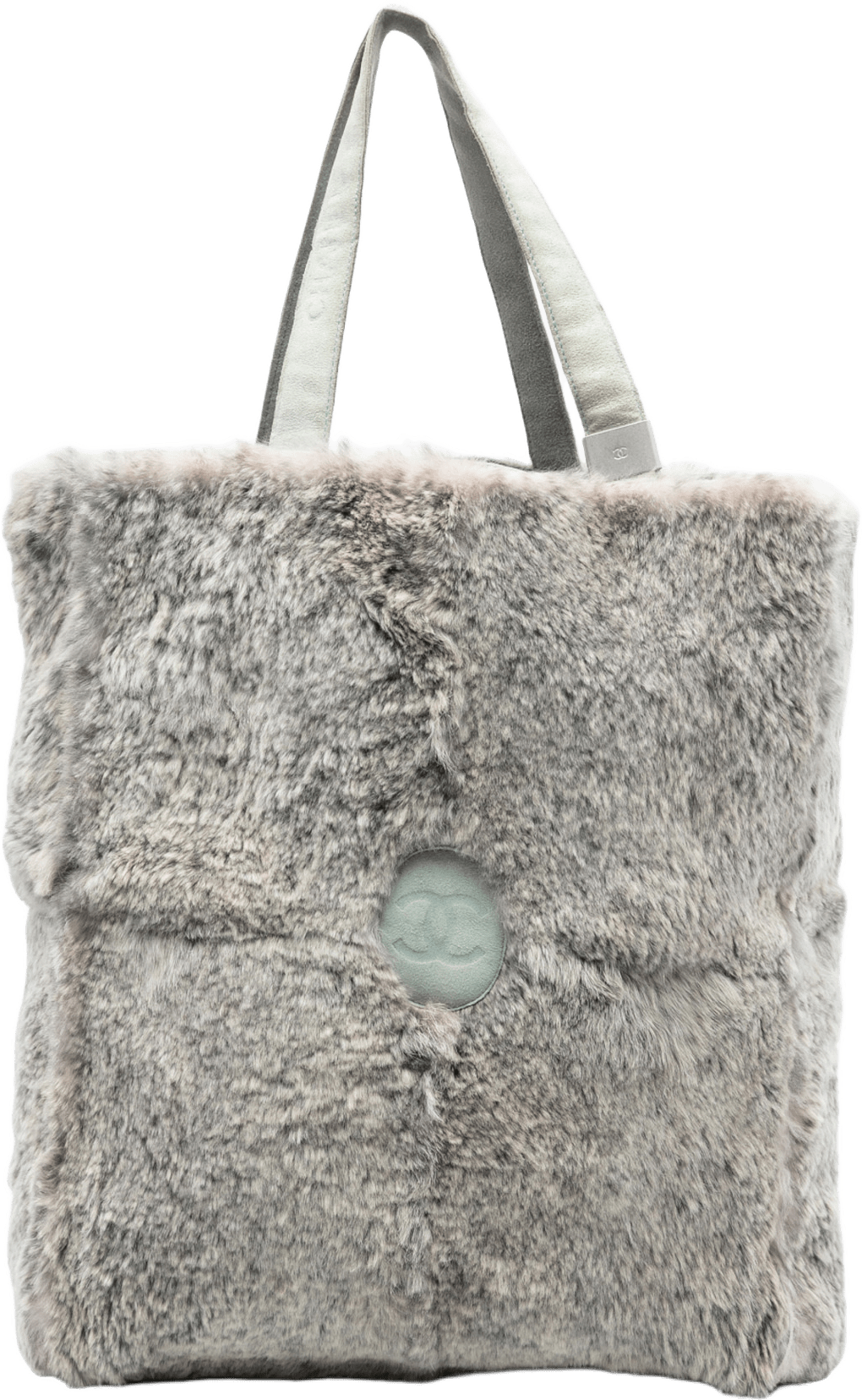 Chanel Cc Lapin Fur Tote, från Luxclusif, i färgen gray.