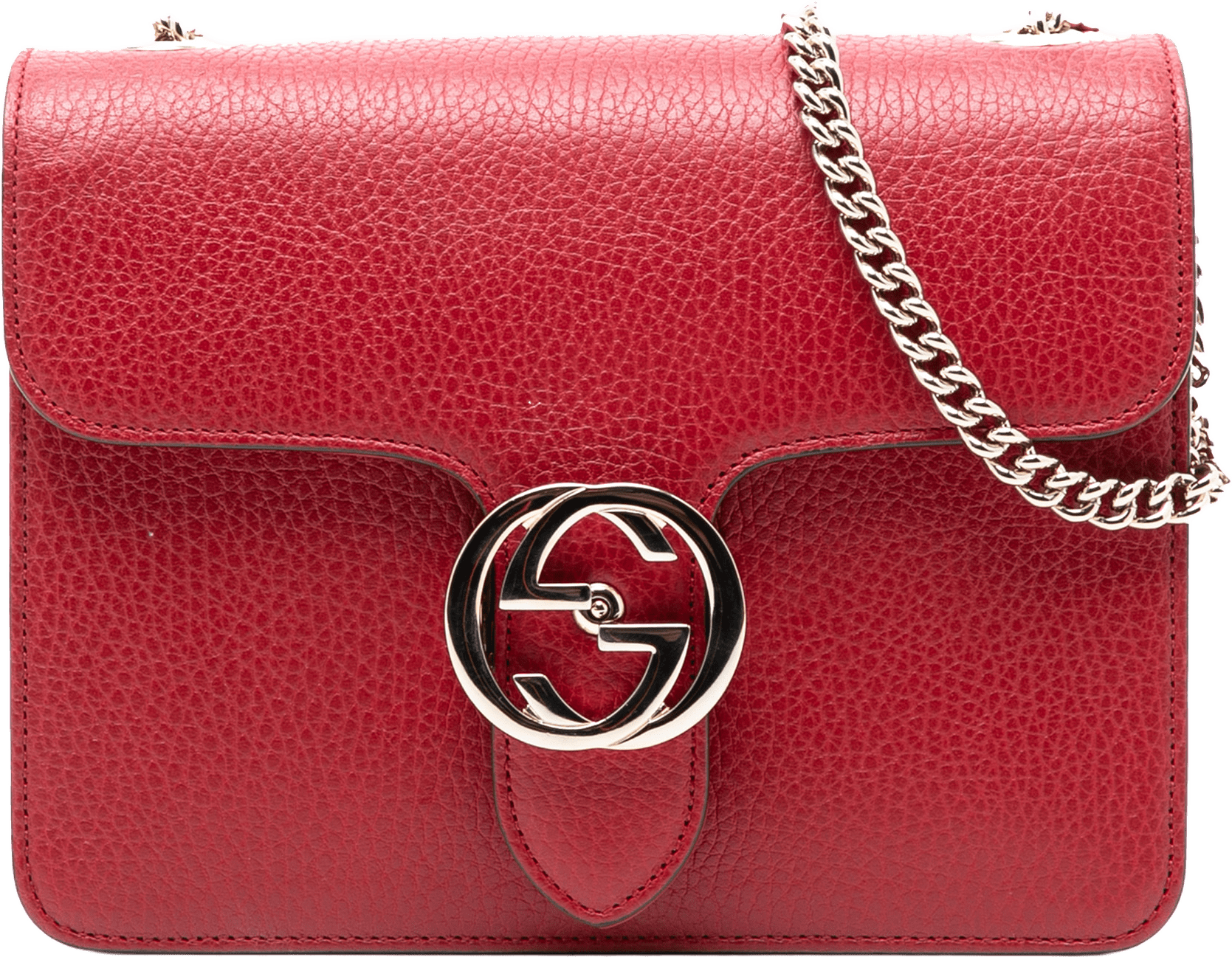 Gucci Small Dollar Calfskin Interlocking G Crossbody, från Luxclusif, i färgen red.