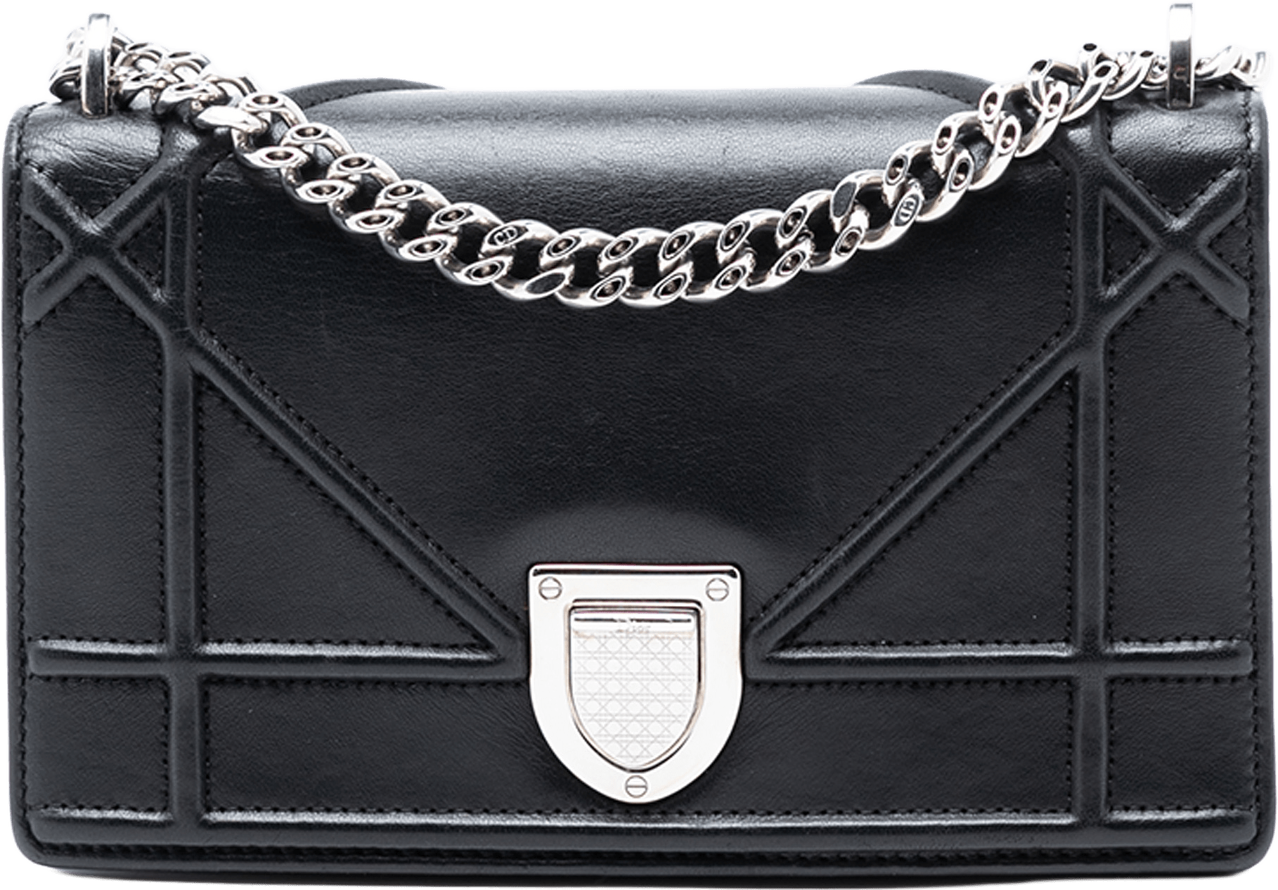 Dior Mini Lambskin Diorama Flap, från Luxclusif, i färgen black.