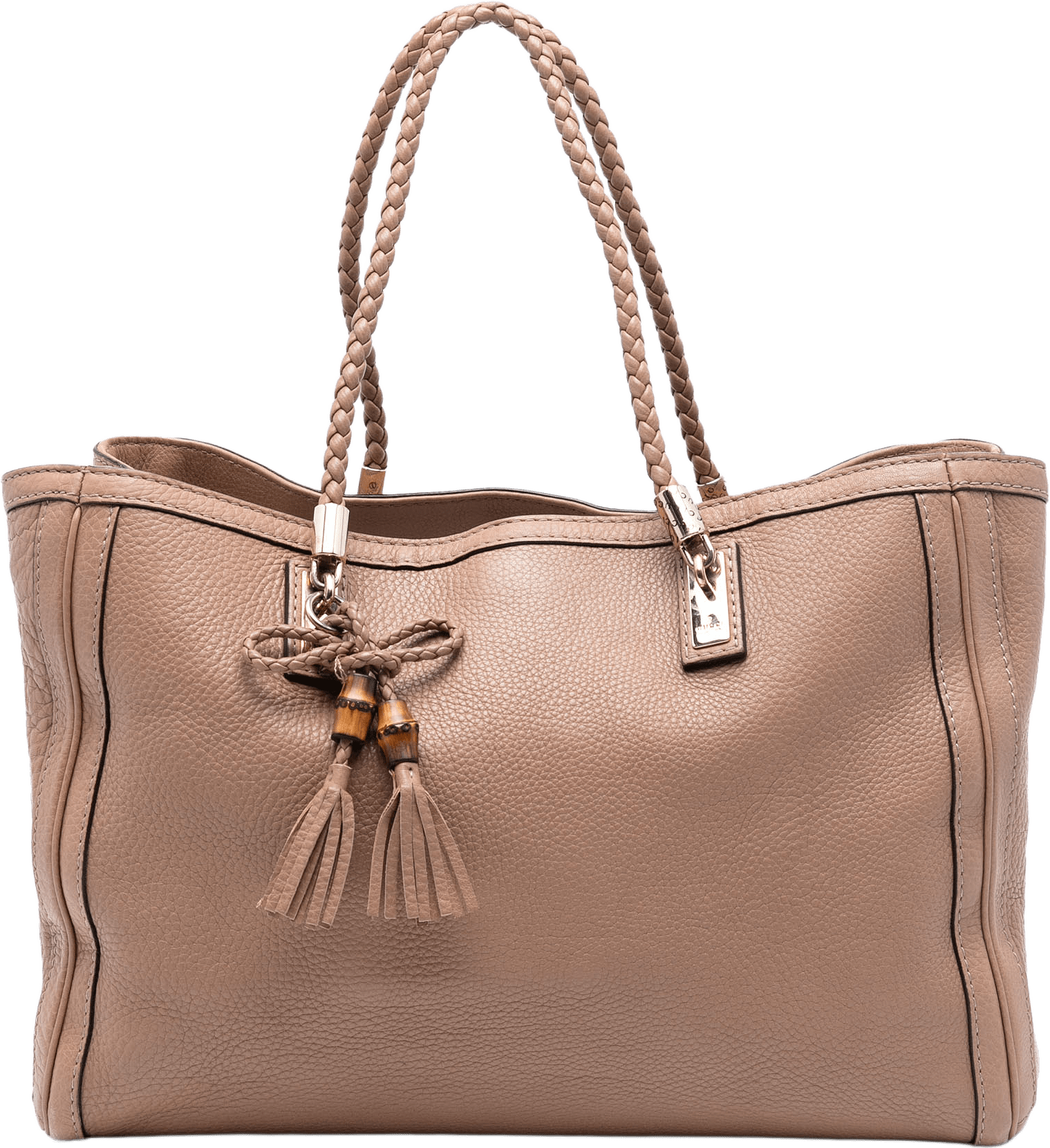 Gucci Medium Leather Bella Tote, från Luxclusif, i färgen nude.