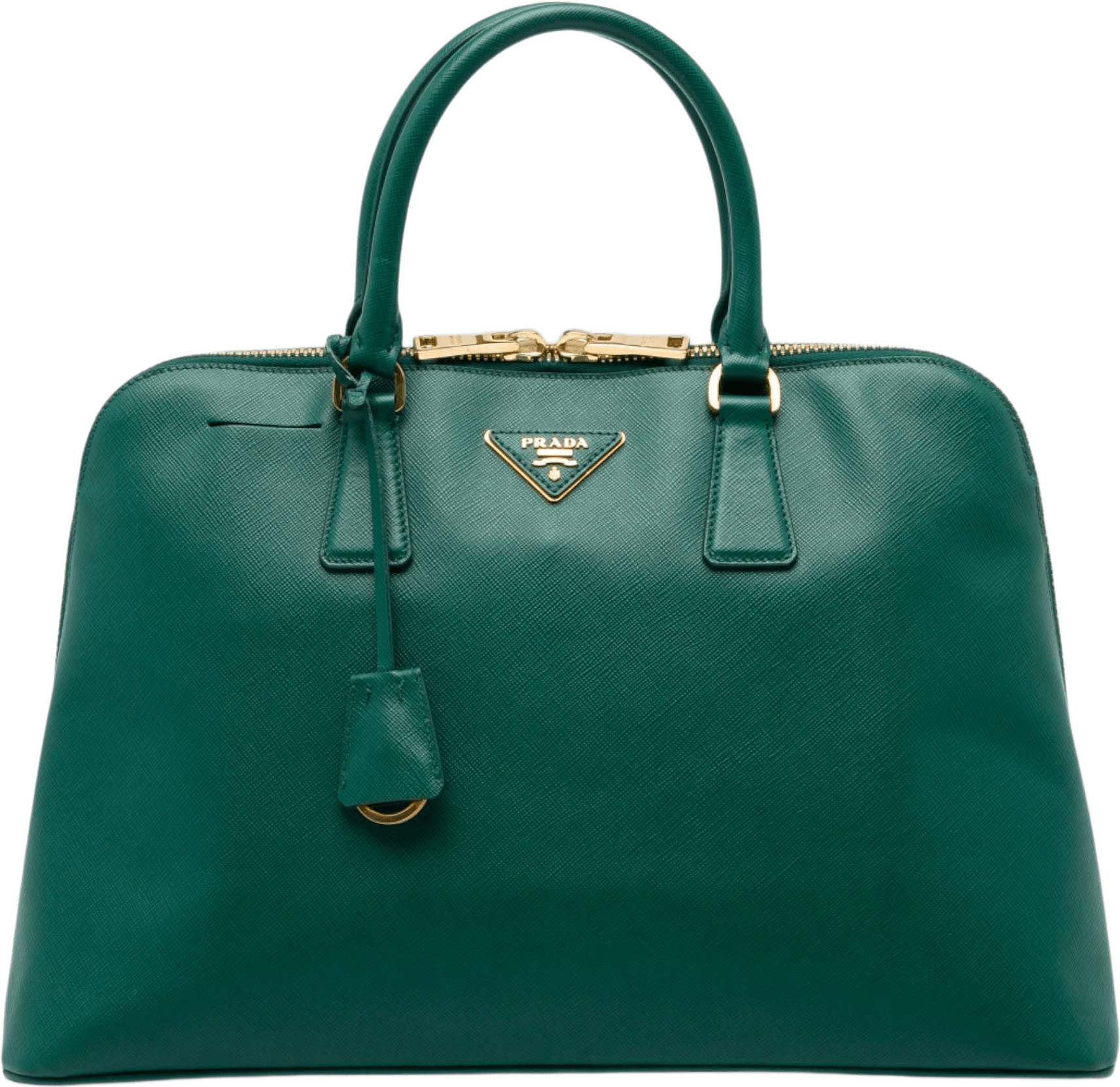 Prada Large Saffiano Lux Promenade Satchel, från Luxclusif, i färgen grön.